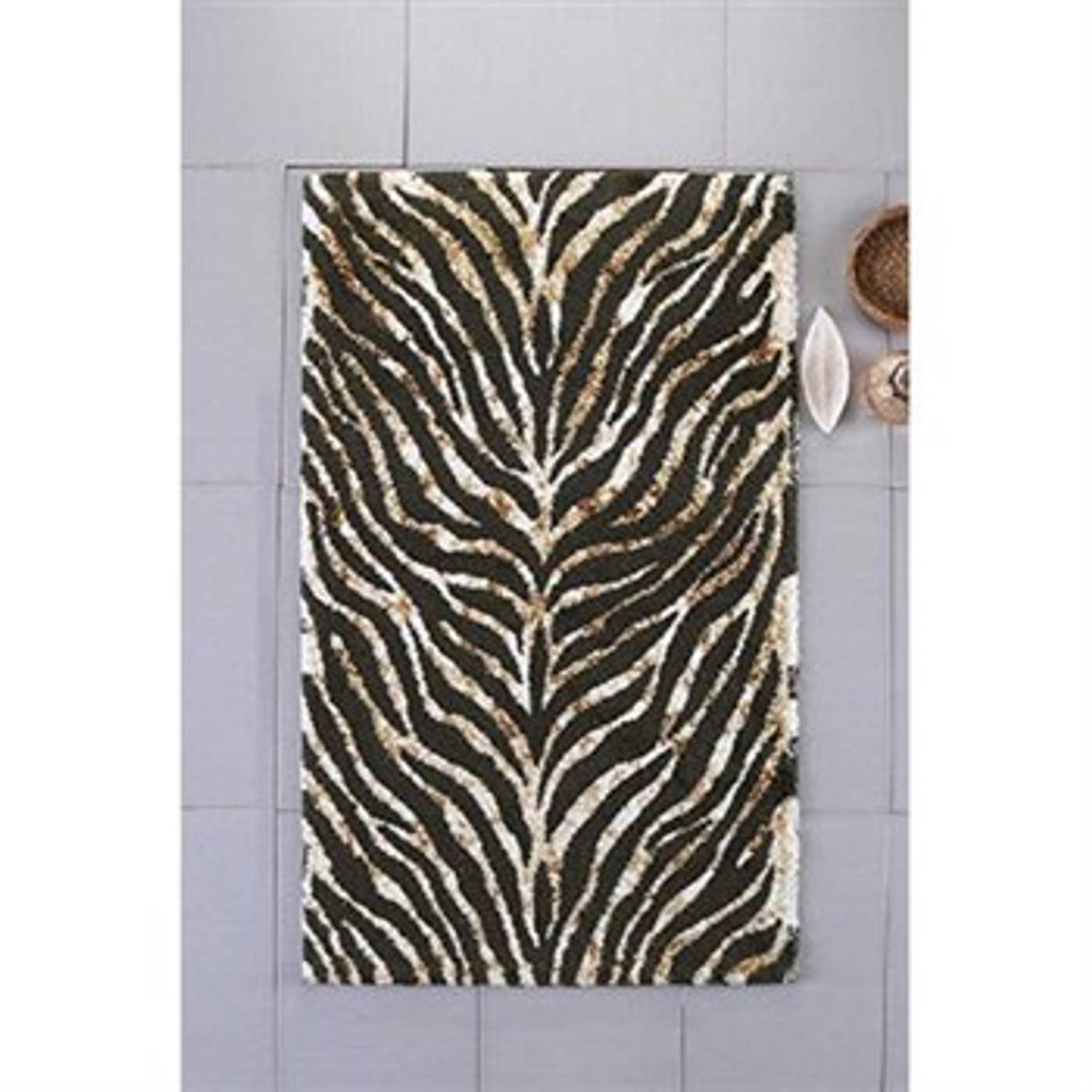 Килимок для ванної "Доброй ночі Стамбул" 80x150 см, бавовняний остільки, золотистий, висота ворсу 7 мм