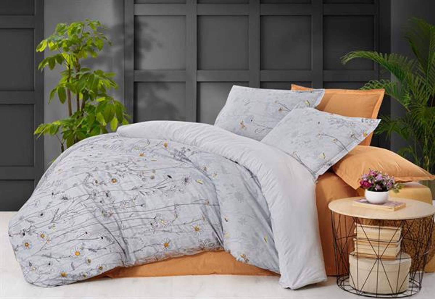 Sarev Ranforce Single Duvet Cover Set Bazaar Amberlie Gray 1Y D