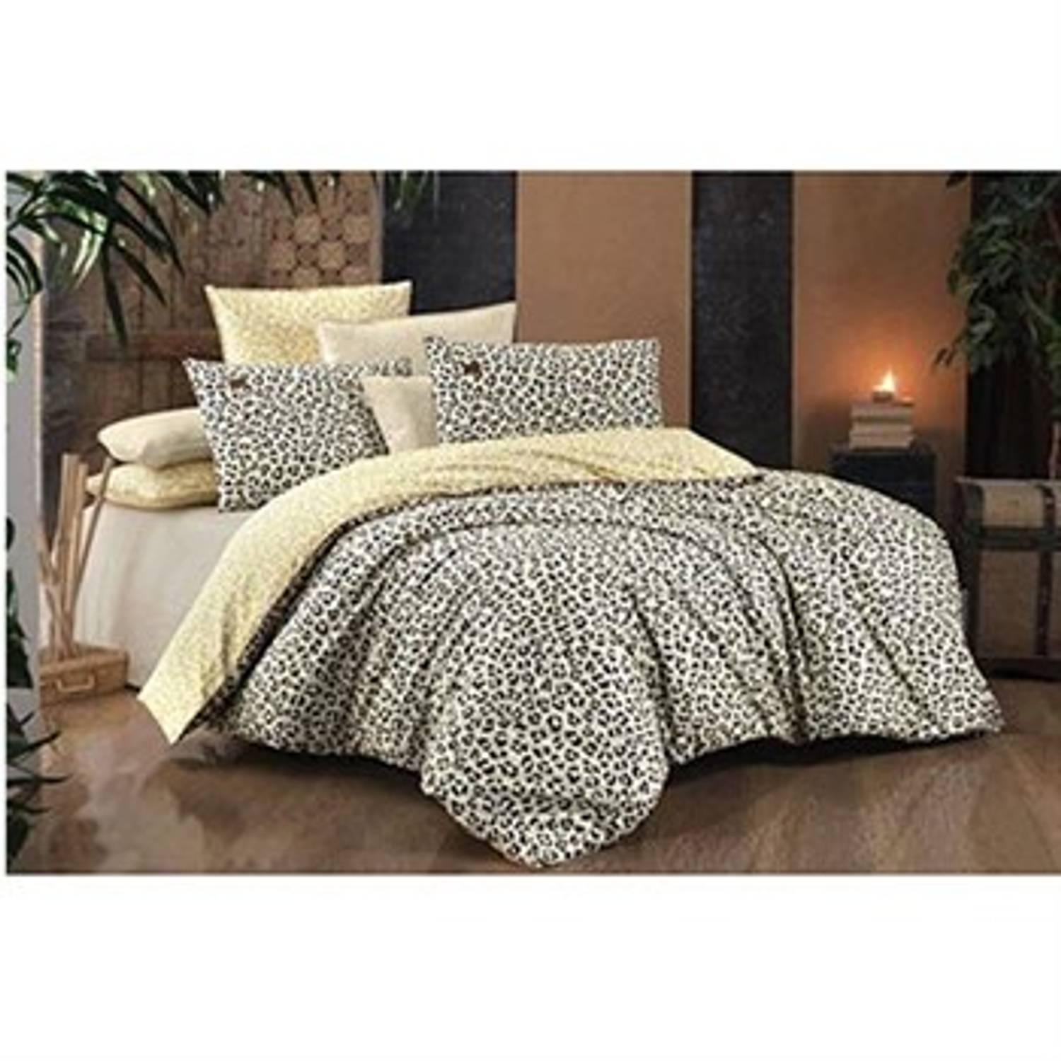 Комплект постельного белья SAREV PERCALE на одного человека PARS V1 1Y D бежевый с двусторонним использованием и яркими узорами