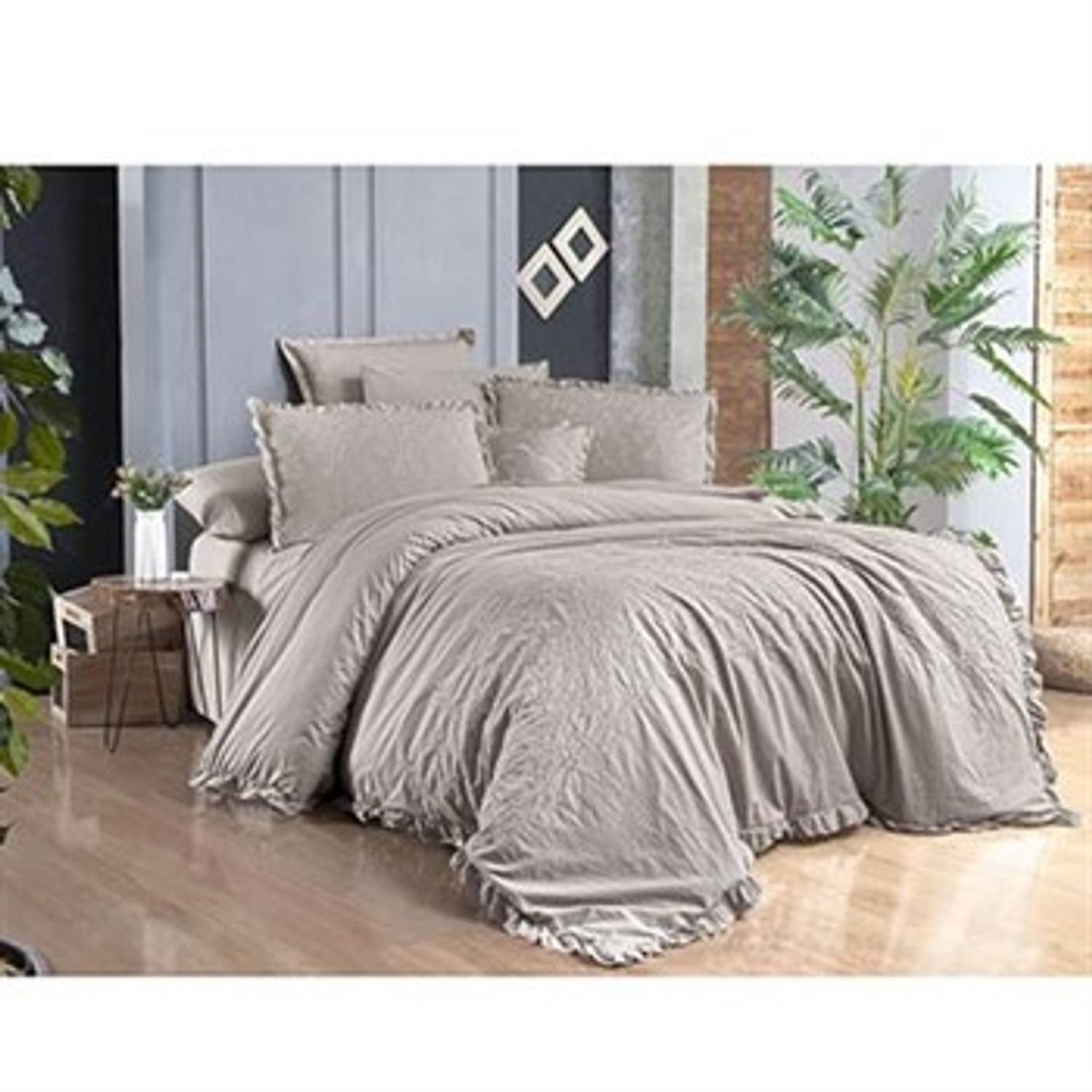 طقم سرير مزدوج حصري سريف PESTE V5 4Y D BEIGE