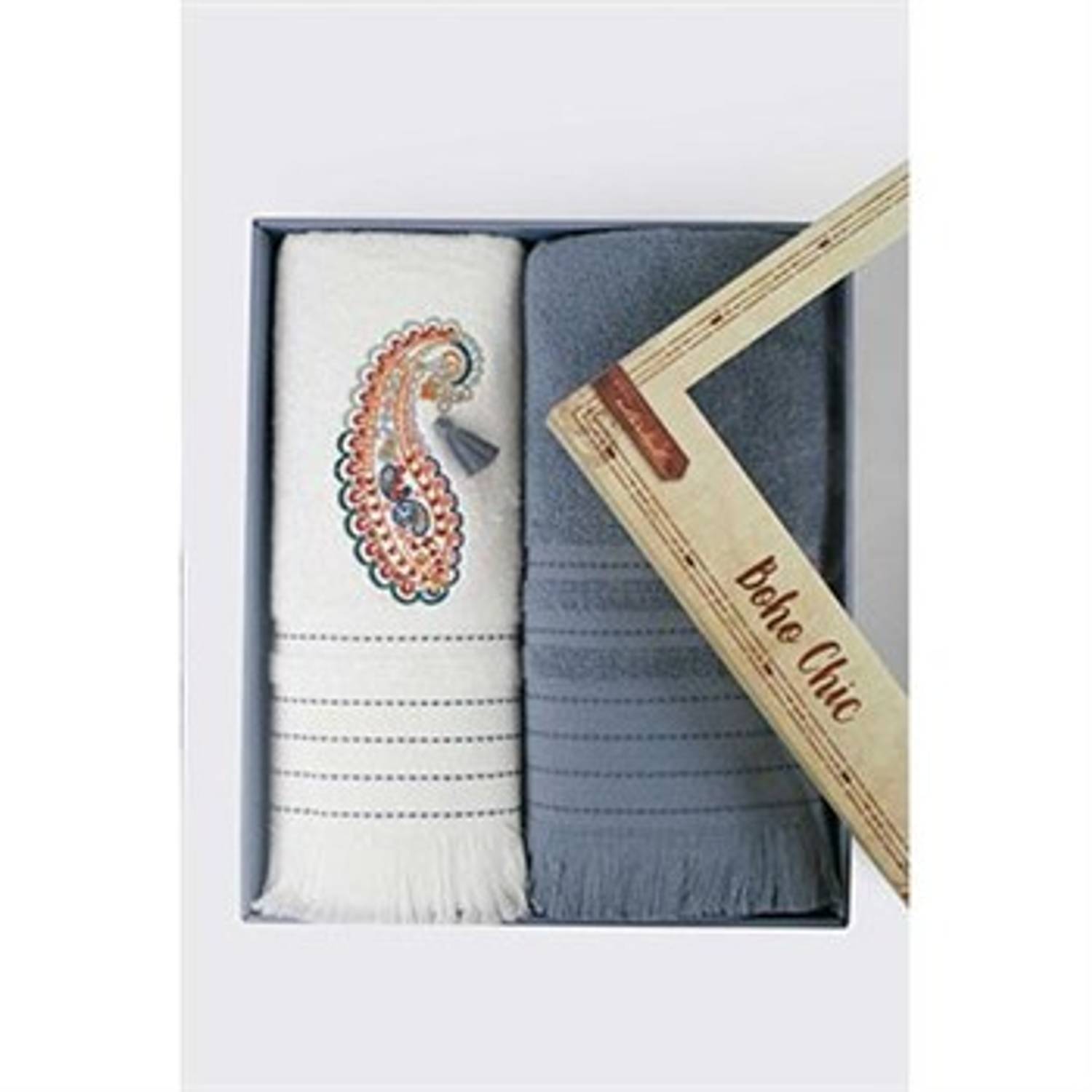 Комплект полотенец для лица и рук İYİ GECELER İSTANBUL 2 штуки в стиле бохо шик, кобальтовый синий