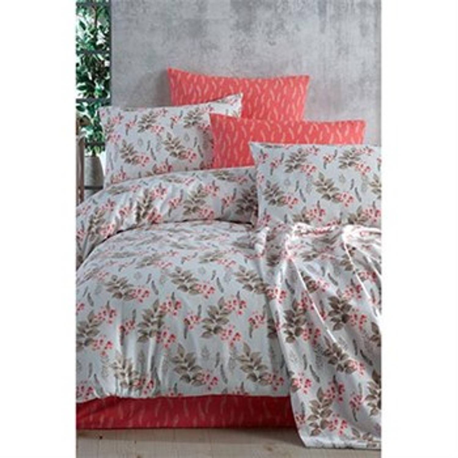 COTTON LIFE DOUBLE BEDDING SET BELLA CORAL (BOXED)