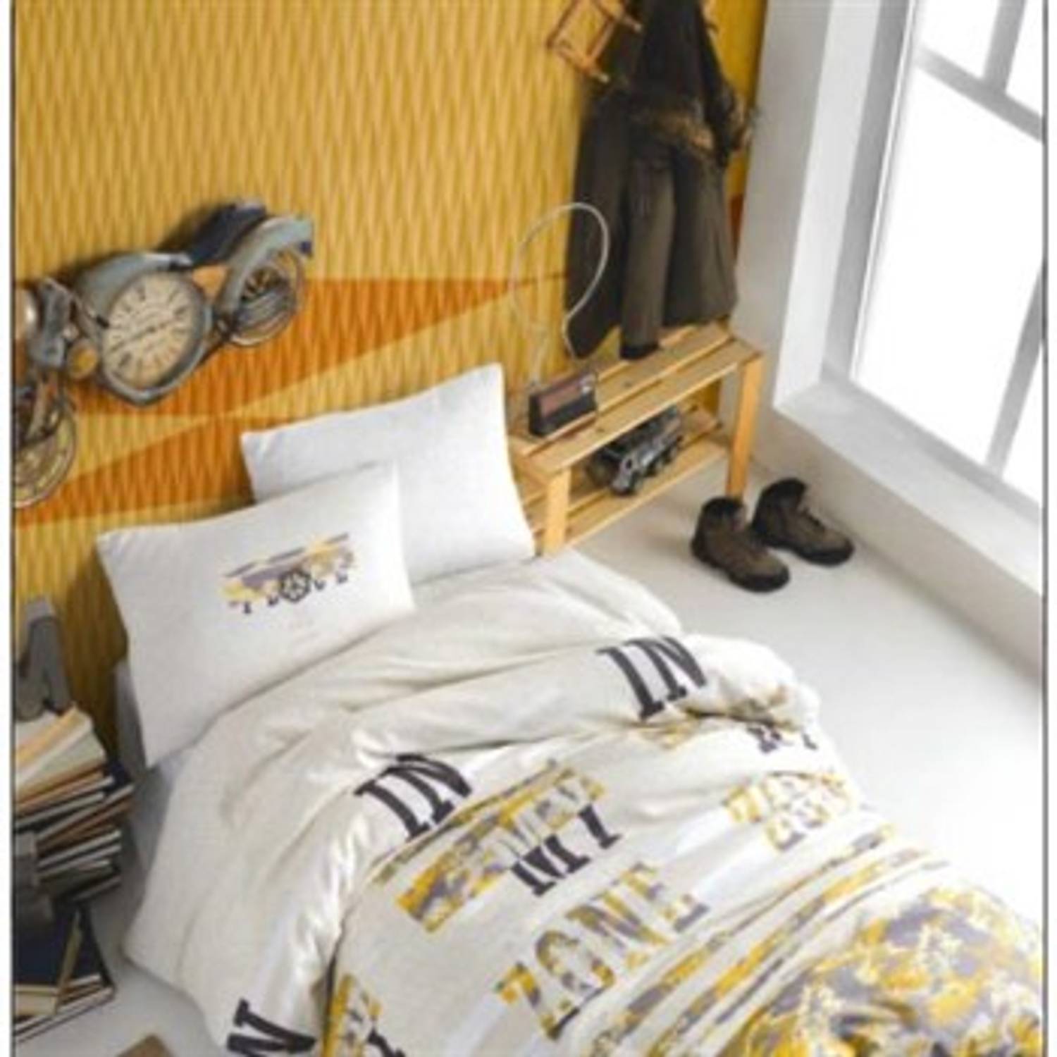 COTTON LIFE SINGLE BEDDING SET FREEZONE GRAY