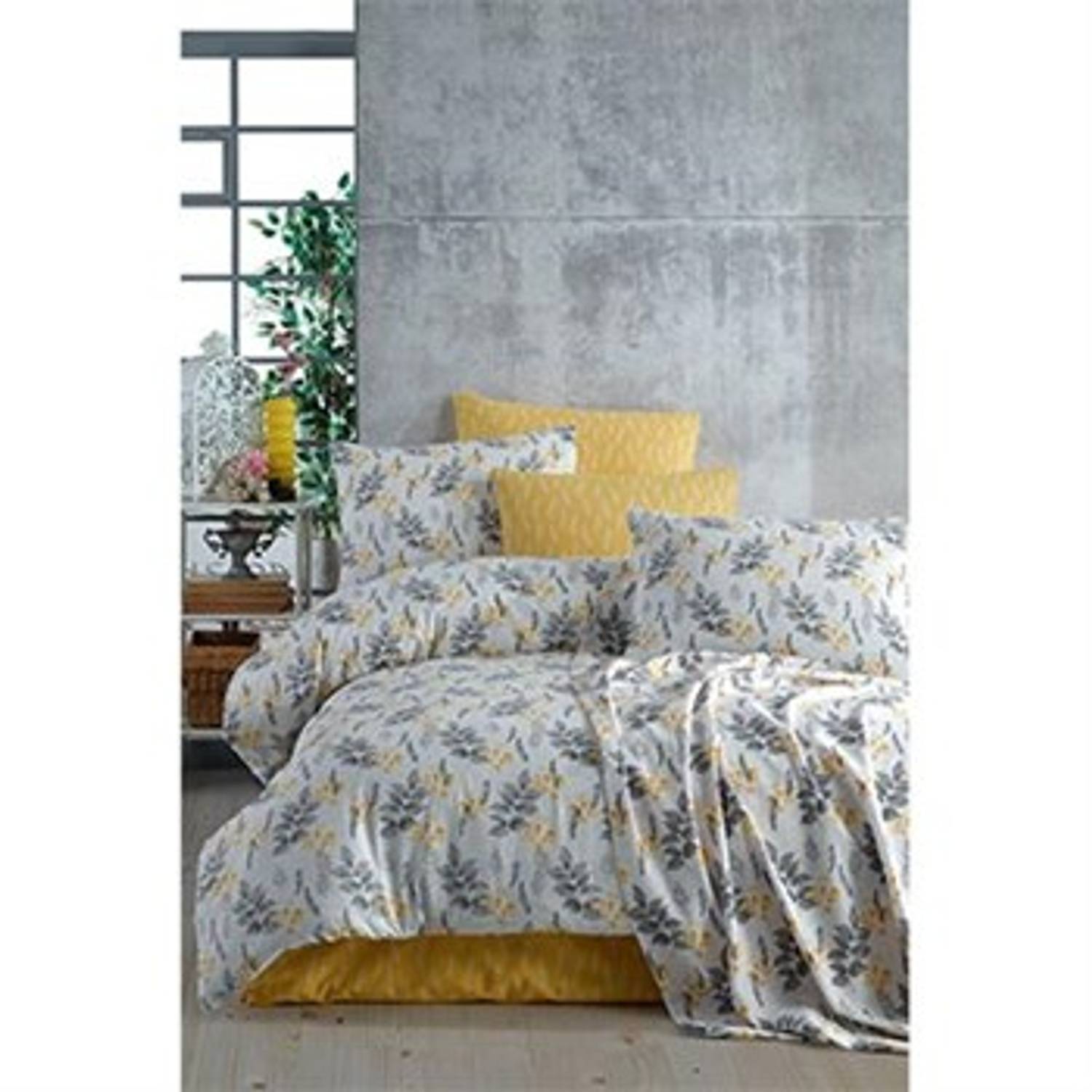 COTTON LIFE DOUBLE BEDDING SET BELLA YELLOW (BOXED)