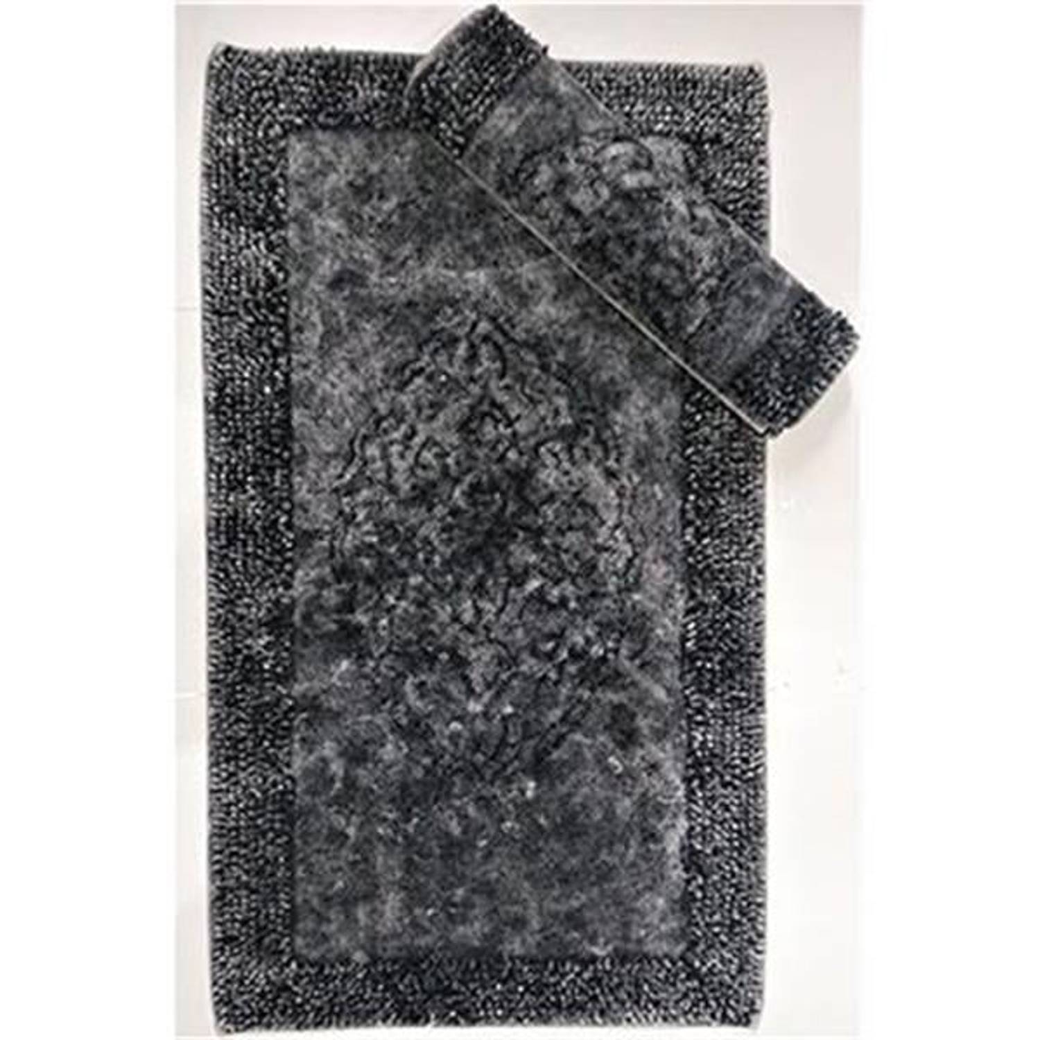 Купівельний комплект Maco Cotton: чорні килимки для ванни 100% бавовна, прямокутні, 60x100 см та 50x60 см, мийка в пральній машині при 30°C