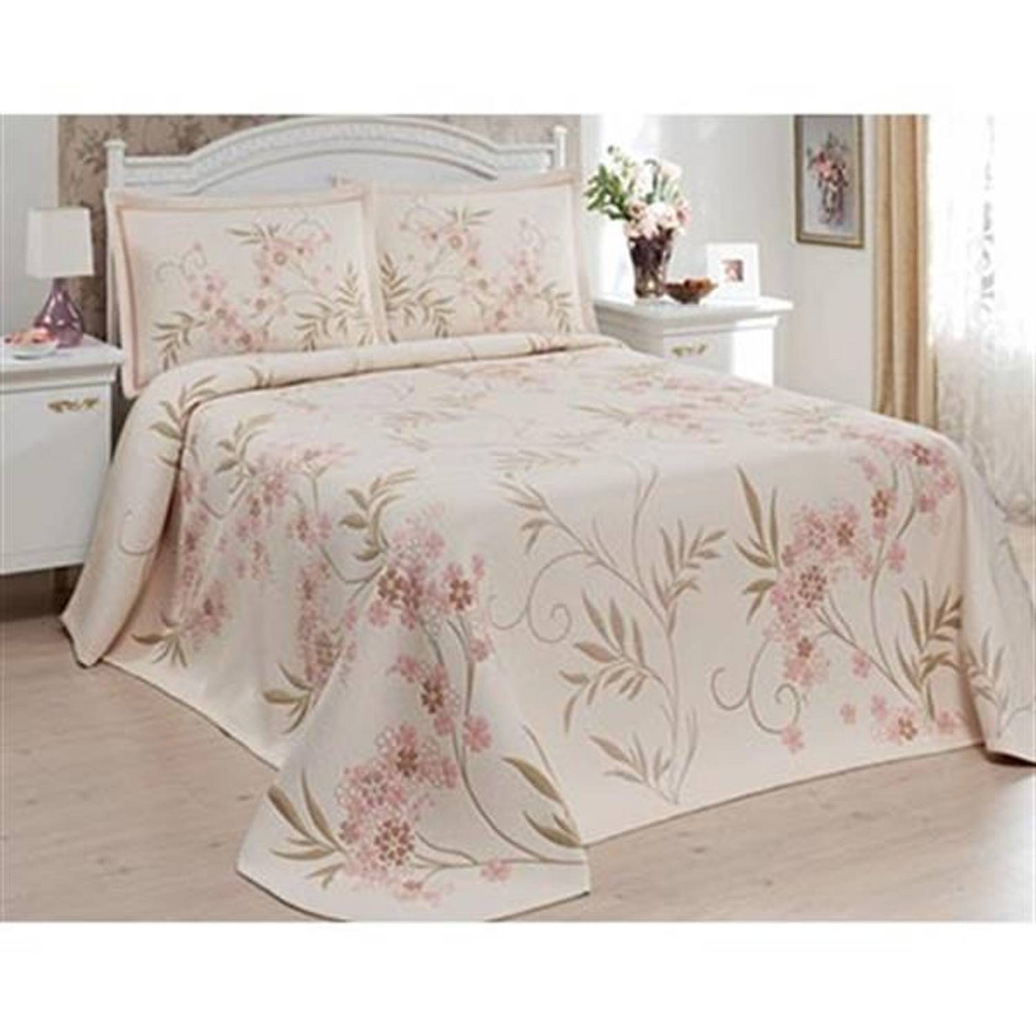 Двуспальное покрывало MODA VOCE LILYUM с элегантным дизайном и высоким качеством, идеальное для вашего интерьера