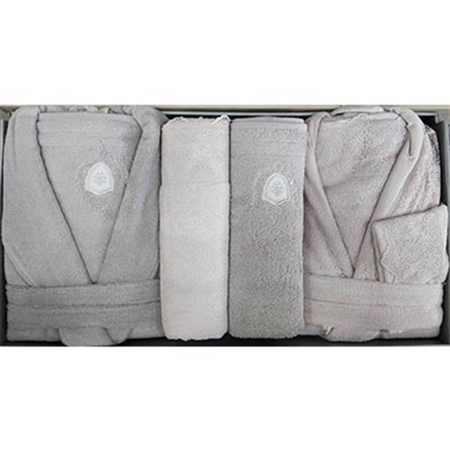 PUPİLLA AİLE BORNOZ SETİ PENYE SEVİLLA PUDRA - GRİ