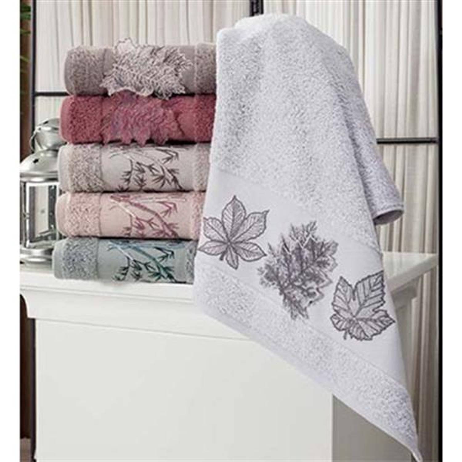 PUPİLLA BAMBU NAKIŞLI 6'LI HAVLU 50*90 JANET 1068