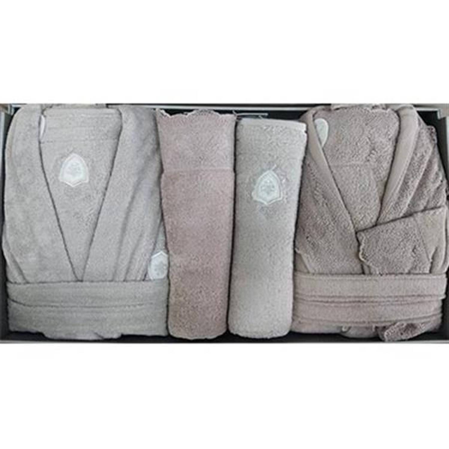 PUPİLLA AİLE BORNOZ SETİ PENYE SEVİLLA MÜRDÜM - CAPPİCİNO