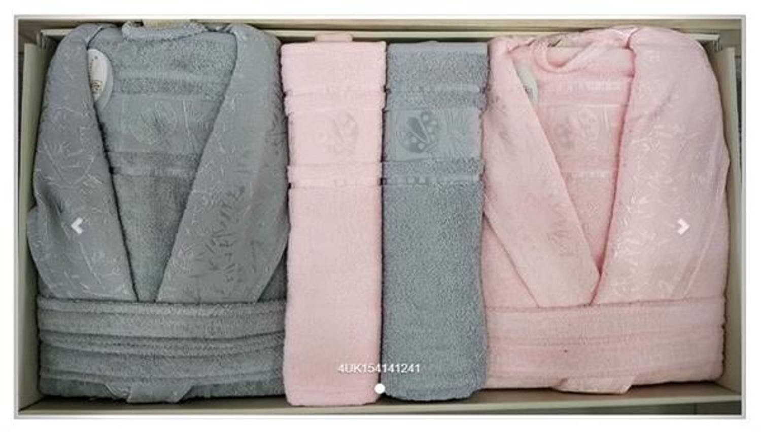 بوبيلا طقم حمام العائلة بامبو فضي زهري - رمادي