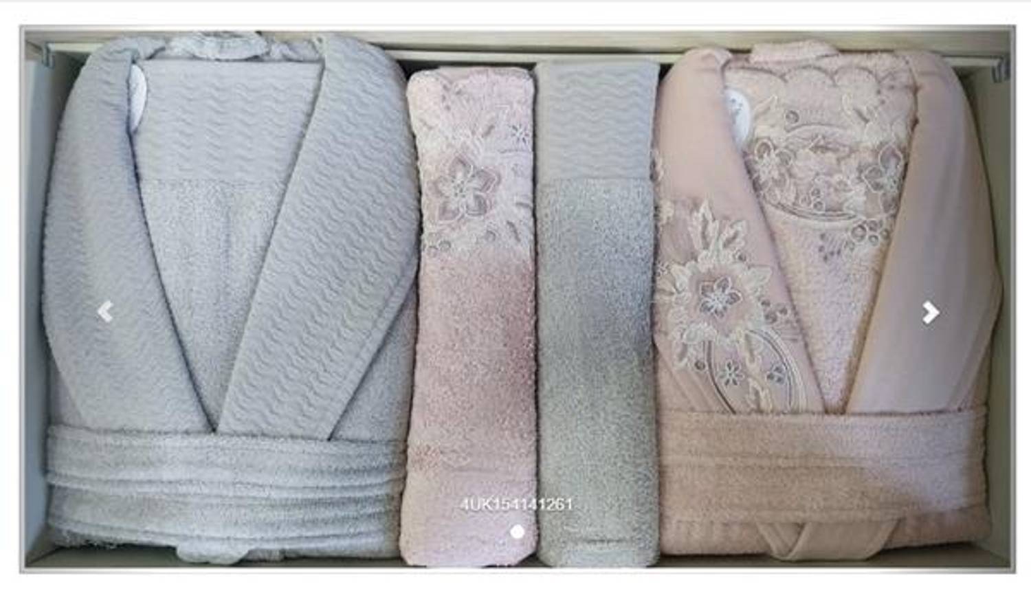 PUPİLLA AİLE BORNOZ SETİ BAMBU VANETTA GÜLKURUSU - GRİ