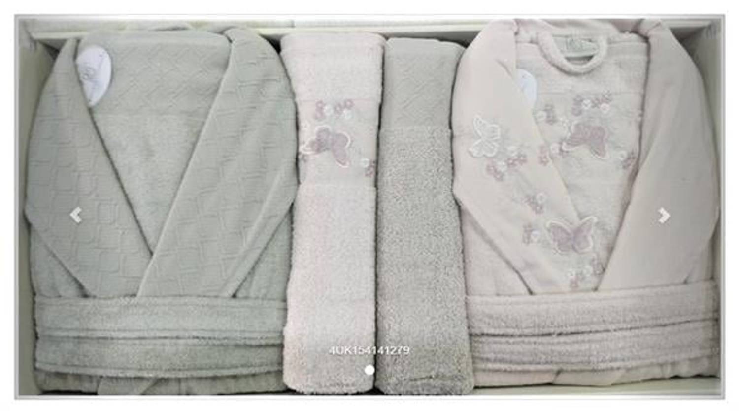 PUPİLLA AİLE BORNOZ SETİ BAMBU CRİSTİNA PUDRA - KETEN