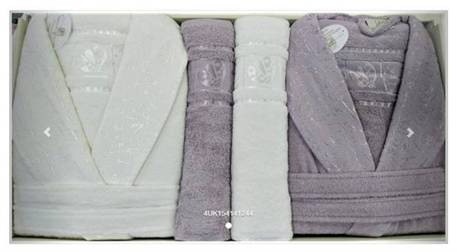 PUPİLLA AİLE BORNOZ SETİ BAMBU SİLVER K.LİLA - EKRU