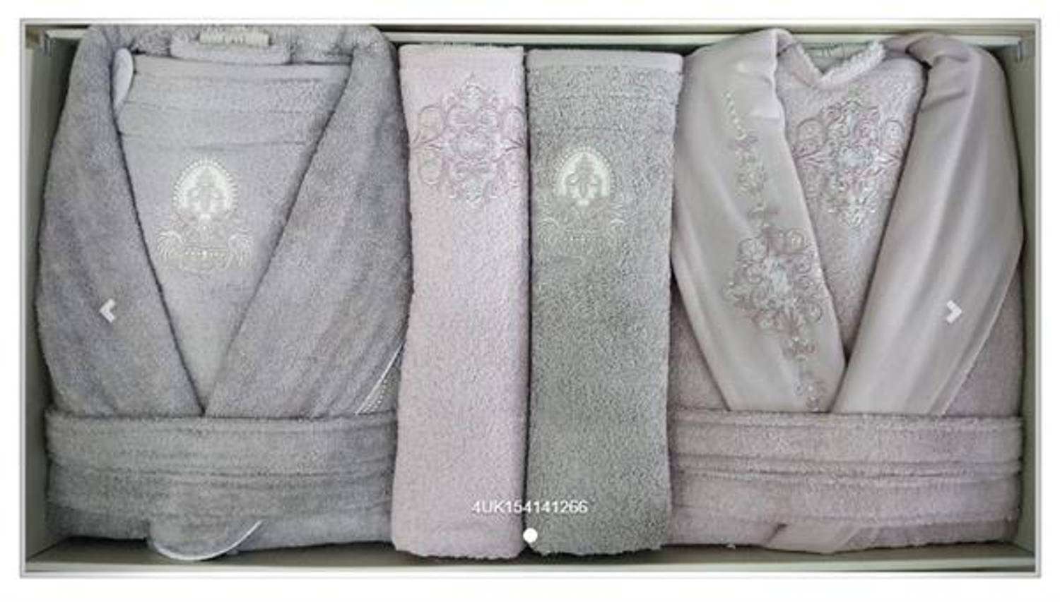 PUPİLLA AİLE BORNOZ SETİ BAMBU MOONLİGT LİLA - GRİ