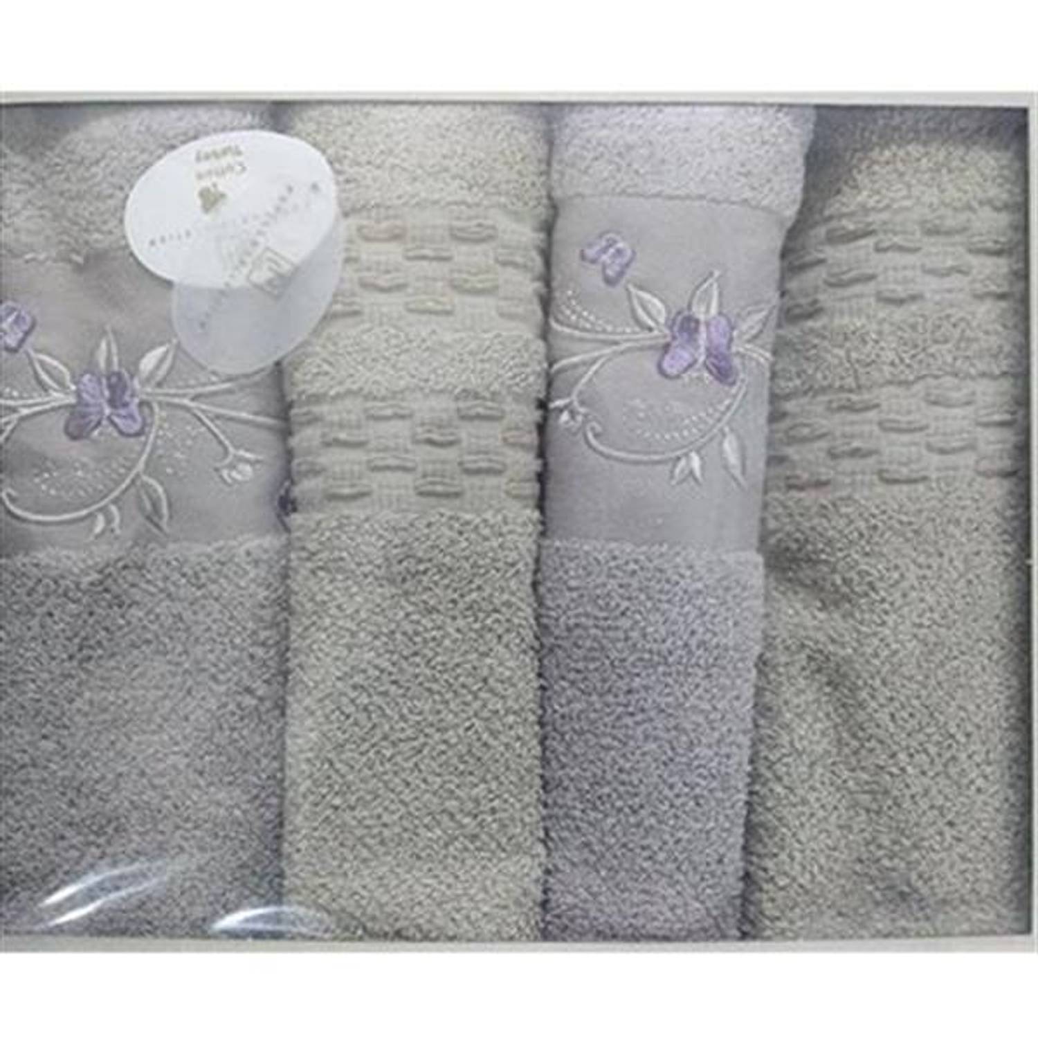 PUPİLLA HAMAM TK. NAKIŞLI COTTON ALASKA BEJ - LİLA