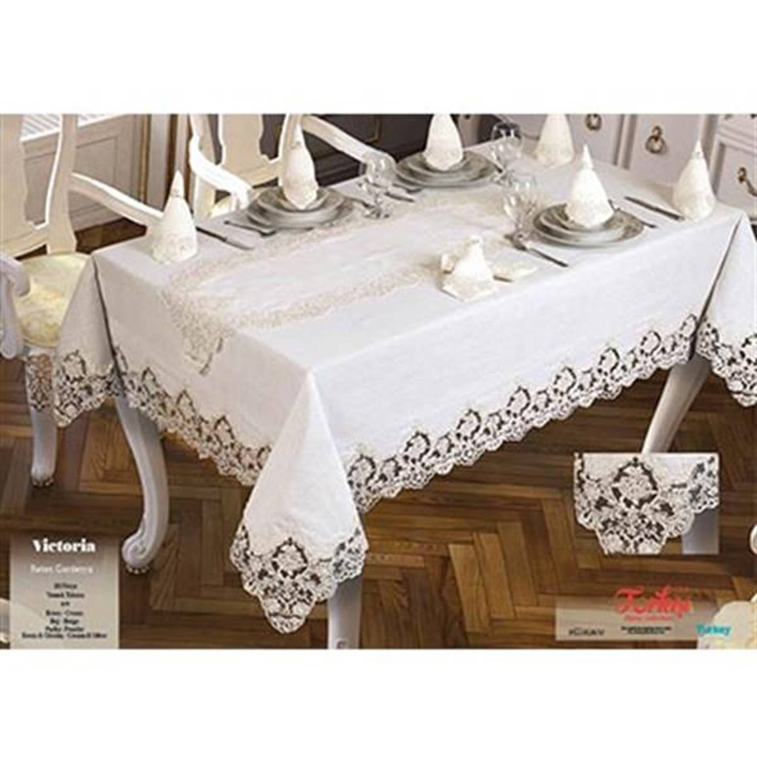 TURKISH RUNNER TABLE SET VICTORIA CAPPICINO