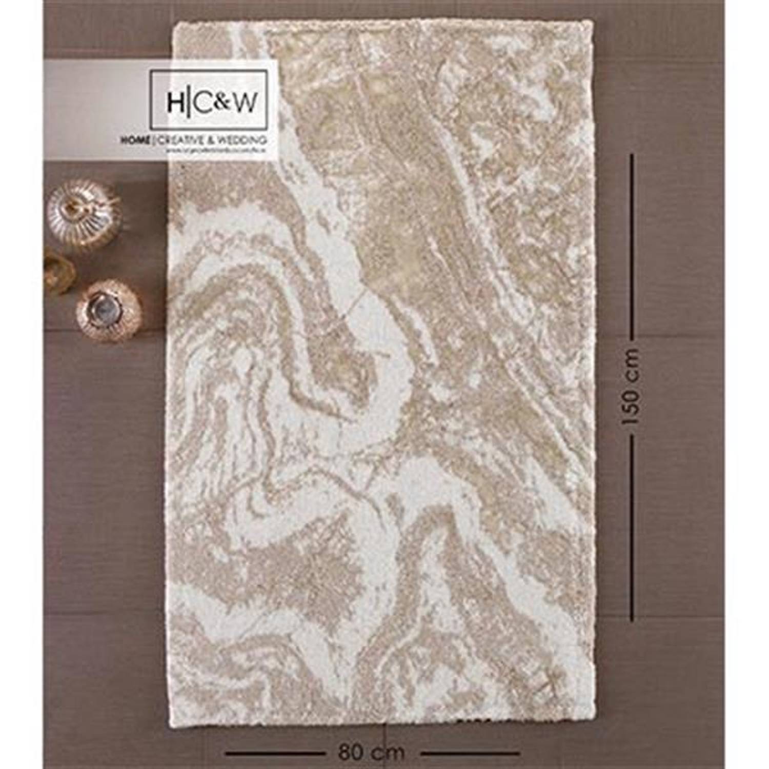 İyi Geceler İstanbul Tek Paspas 80*150 Marble Bej