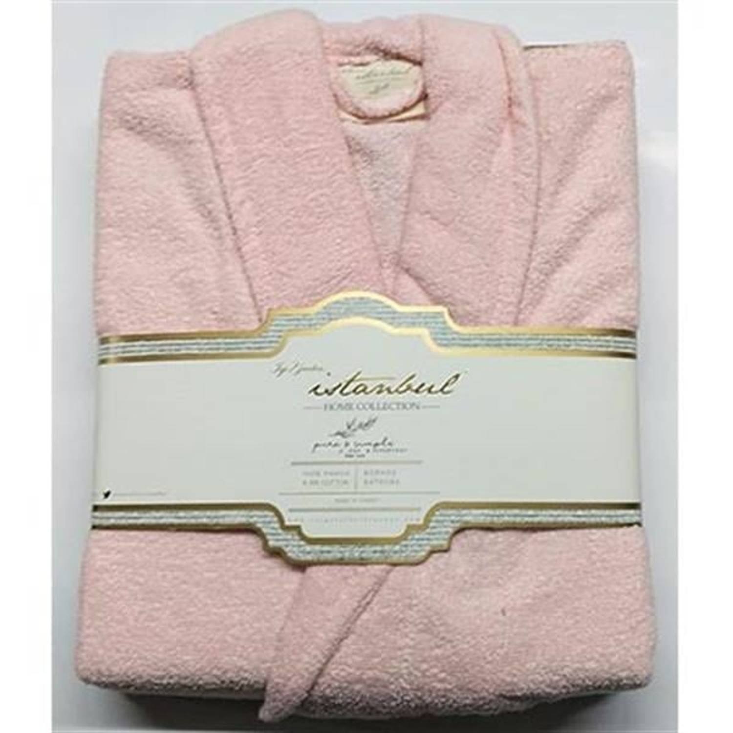 Уютный халат İYİ GECELER ИСТАНБУЛ, однослойный, чистый, простой, пудровый, размер S-M