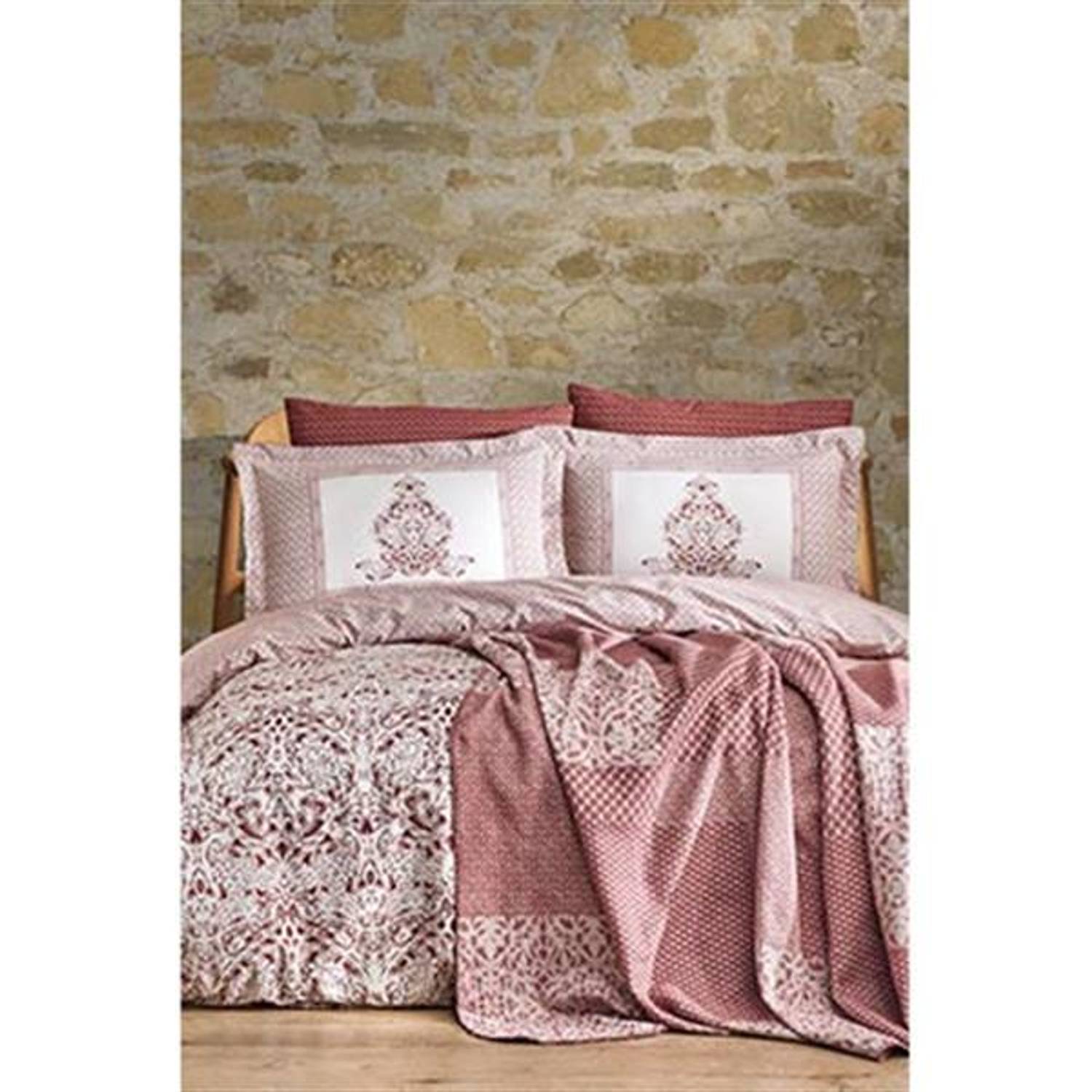 İYİ GECELER İSTANBUL BATTANİYE NEVRESİM TAKIMI SET ÇİFT KİŞİLİK DREAM WİNTER BORDO