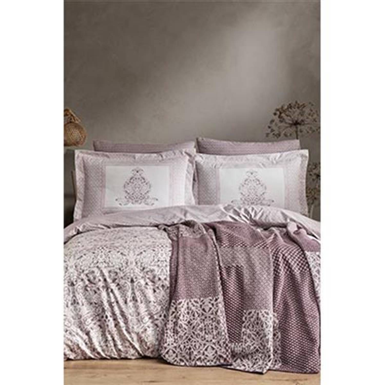 GOOD NIGHT ISTANBUL BLANKET & BEDDING SET DOUBLE DREAM WINTER BLACK