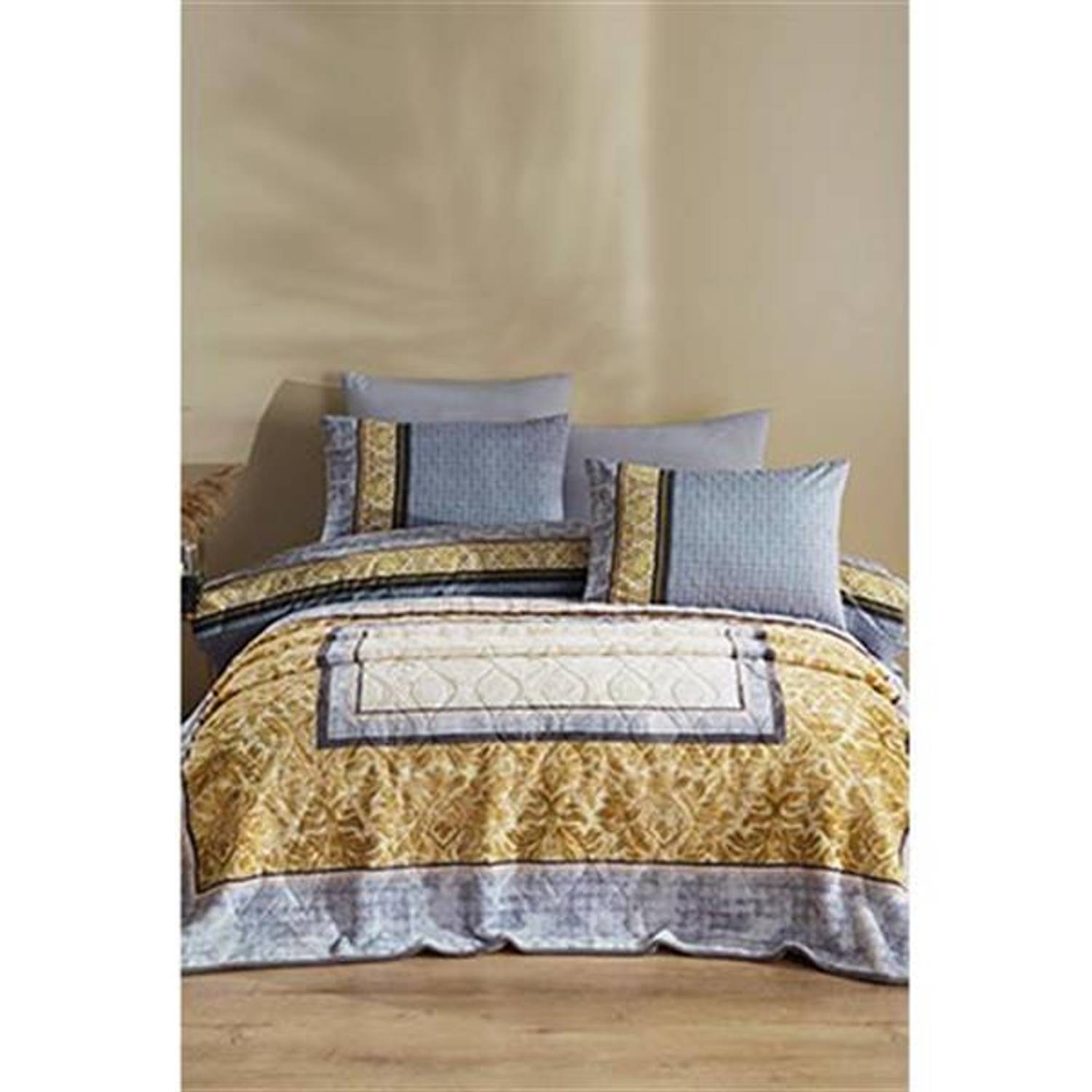 GOOD NIGHT ISTANBUL BLANKET & BEDDING SET DOUBLE VALERIA VERSAY GRAY
