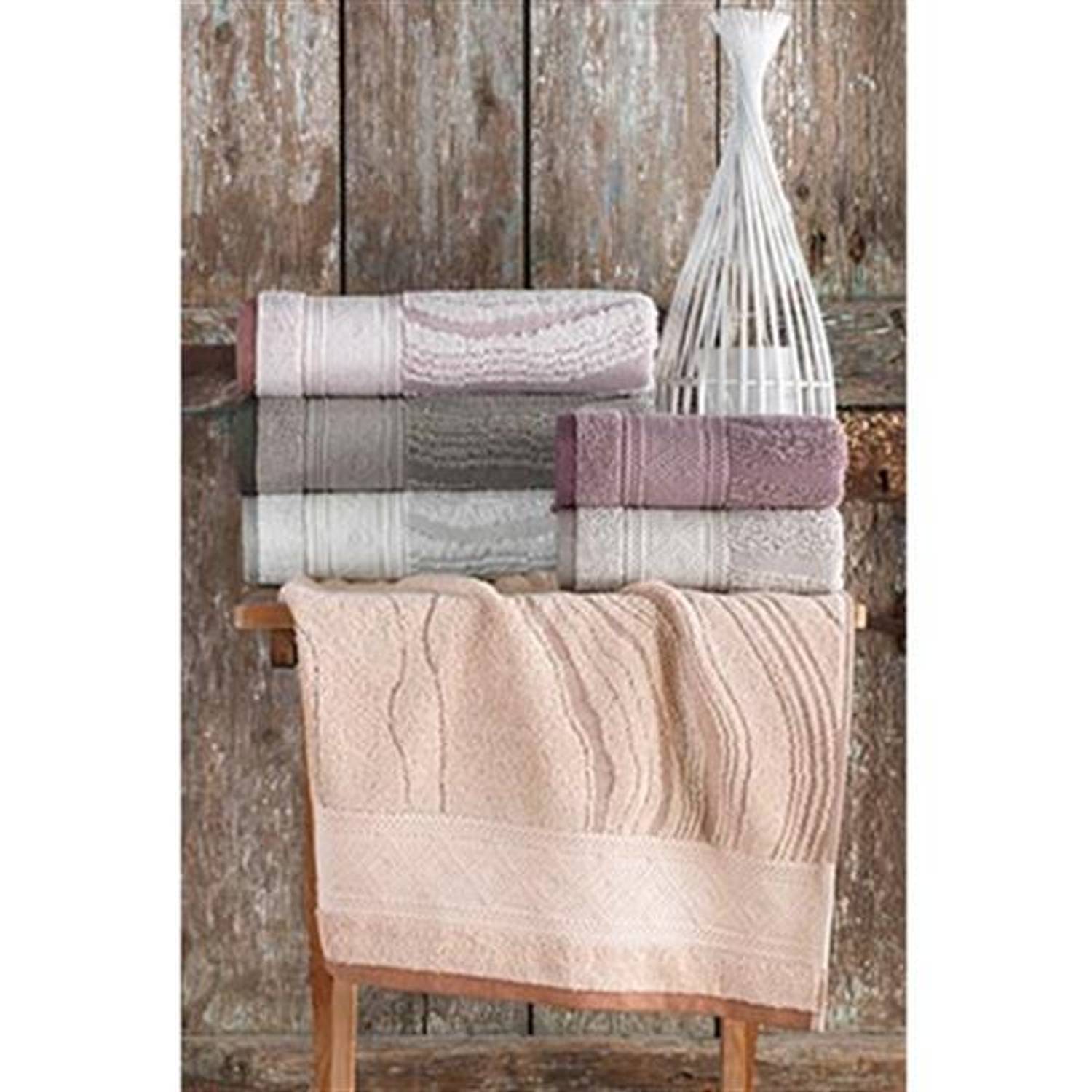 Стильний набір з 6 махрових рушників 50*90 см Ламінат для обличчя та рук