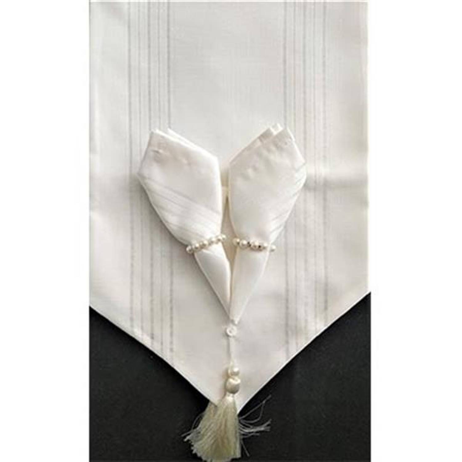 Комплект столу ATAK RUNNER Carmen кремовий, стильний текстильний елемент для вашого інтер'єру