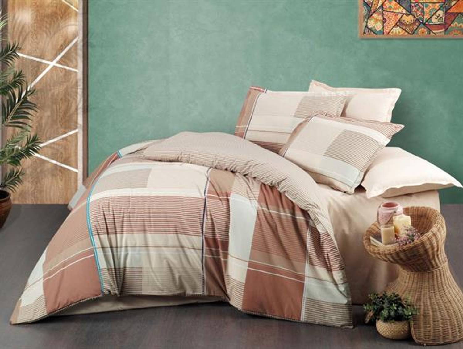 Sarev Ranforce Double Duvet Cover Set Bazaar Rani Taba