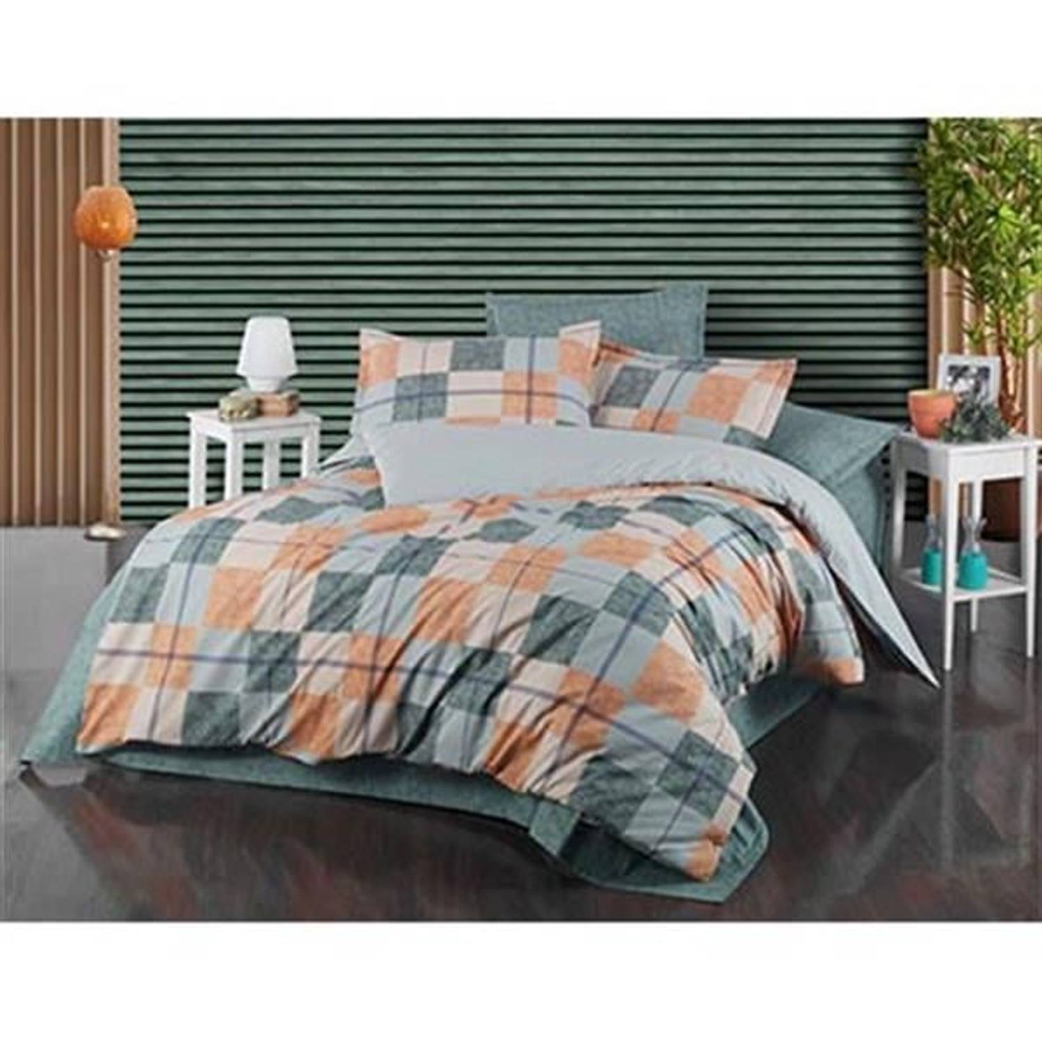 Комплект постільної білизни SAREV RANFORCE для двоспального ліжка BAZAAR MARİGO, зелений