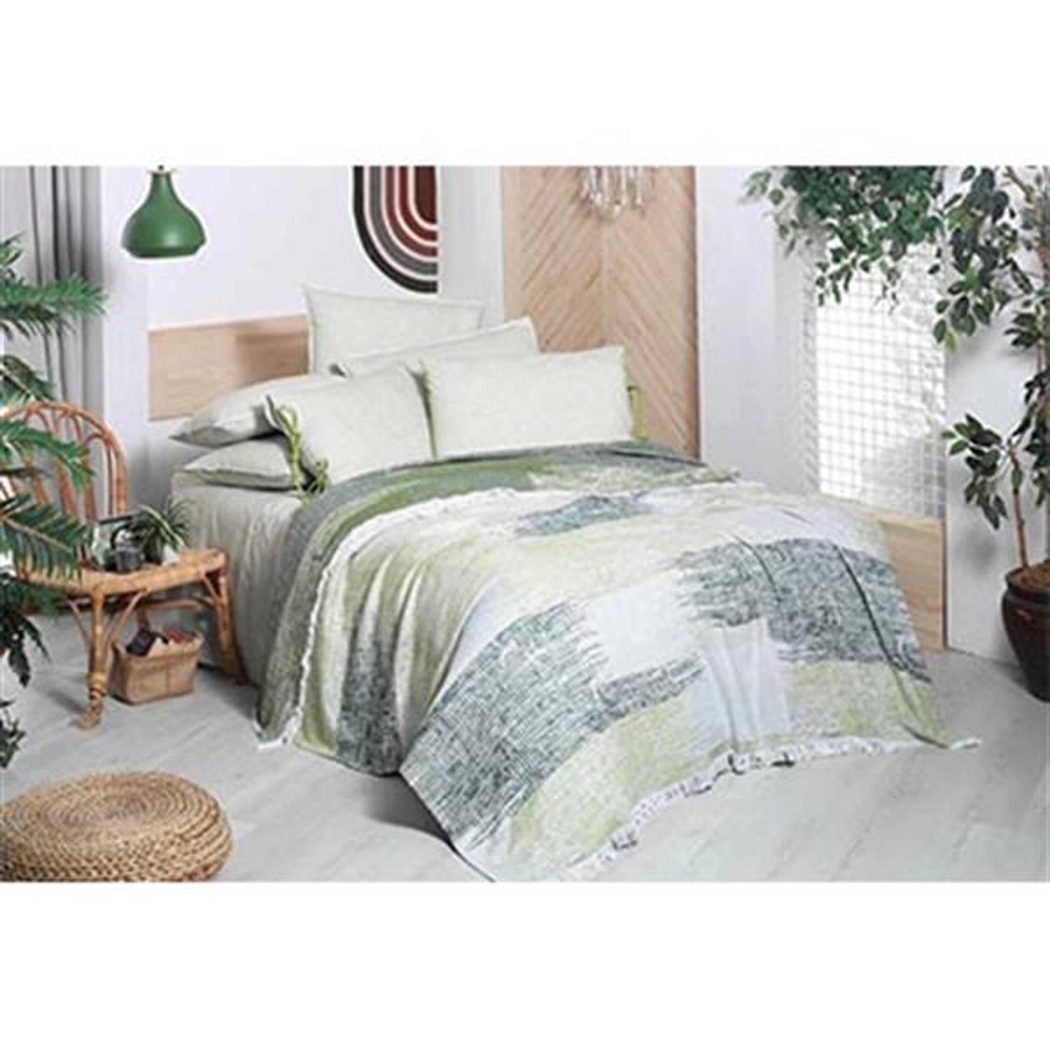 Sarev Double Yarn Dyed Pique Set Purple Green