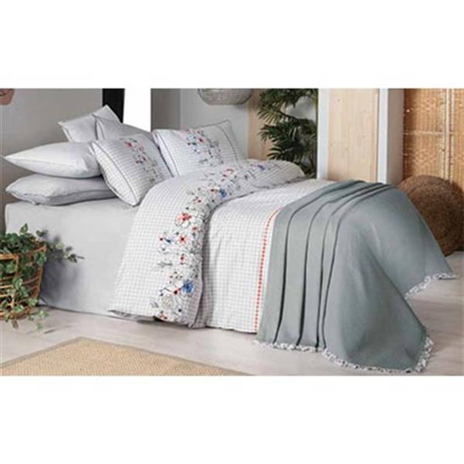 Sarev Exclusive Çift Kişilik Pike Seti Eva Bella Gri