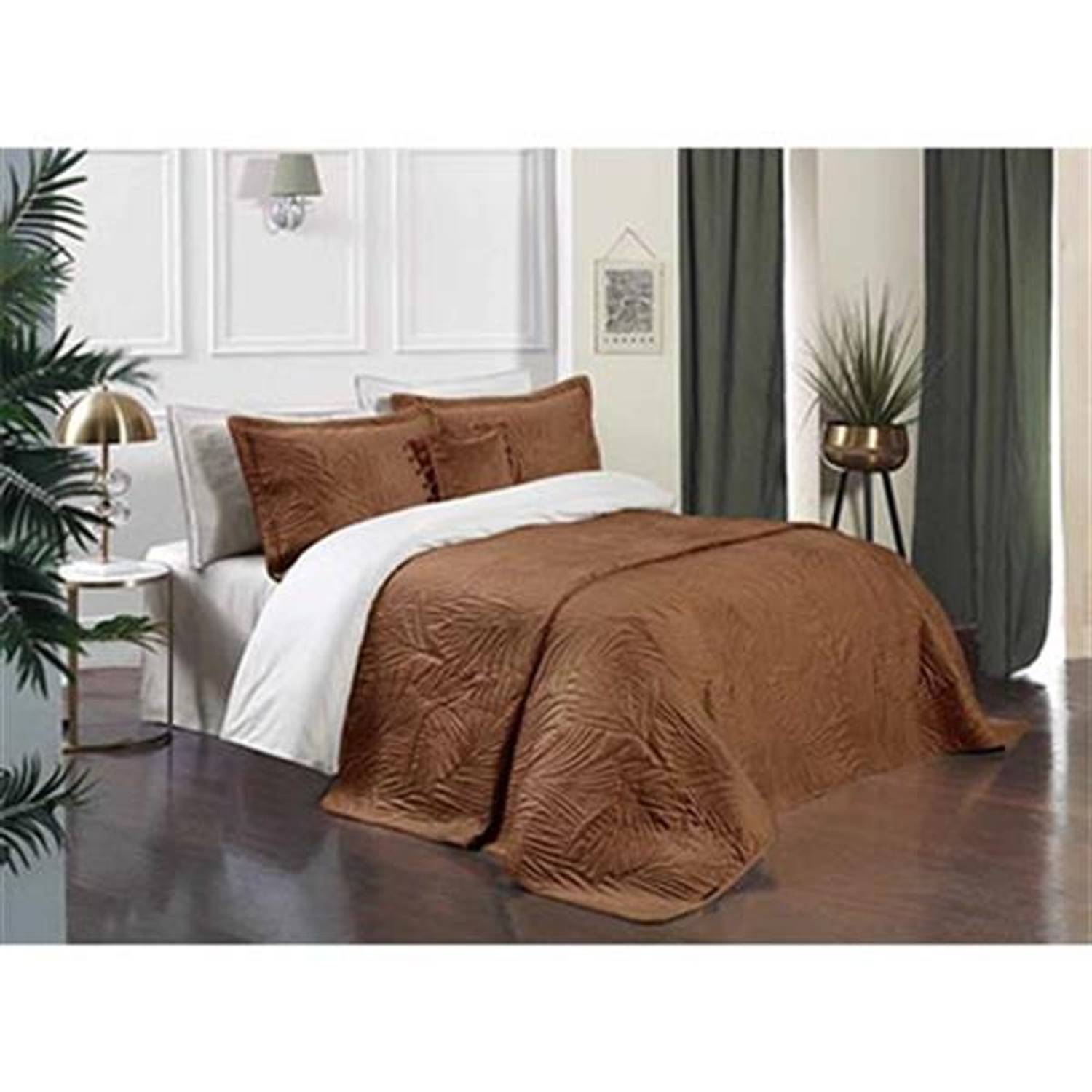 Двостороння постільна принадлежність Sarev "Clara" коричнева, елегантний дизайн, якісний матеріал, підходить для двоспального ліжка