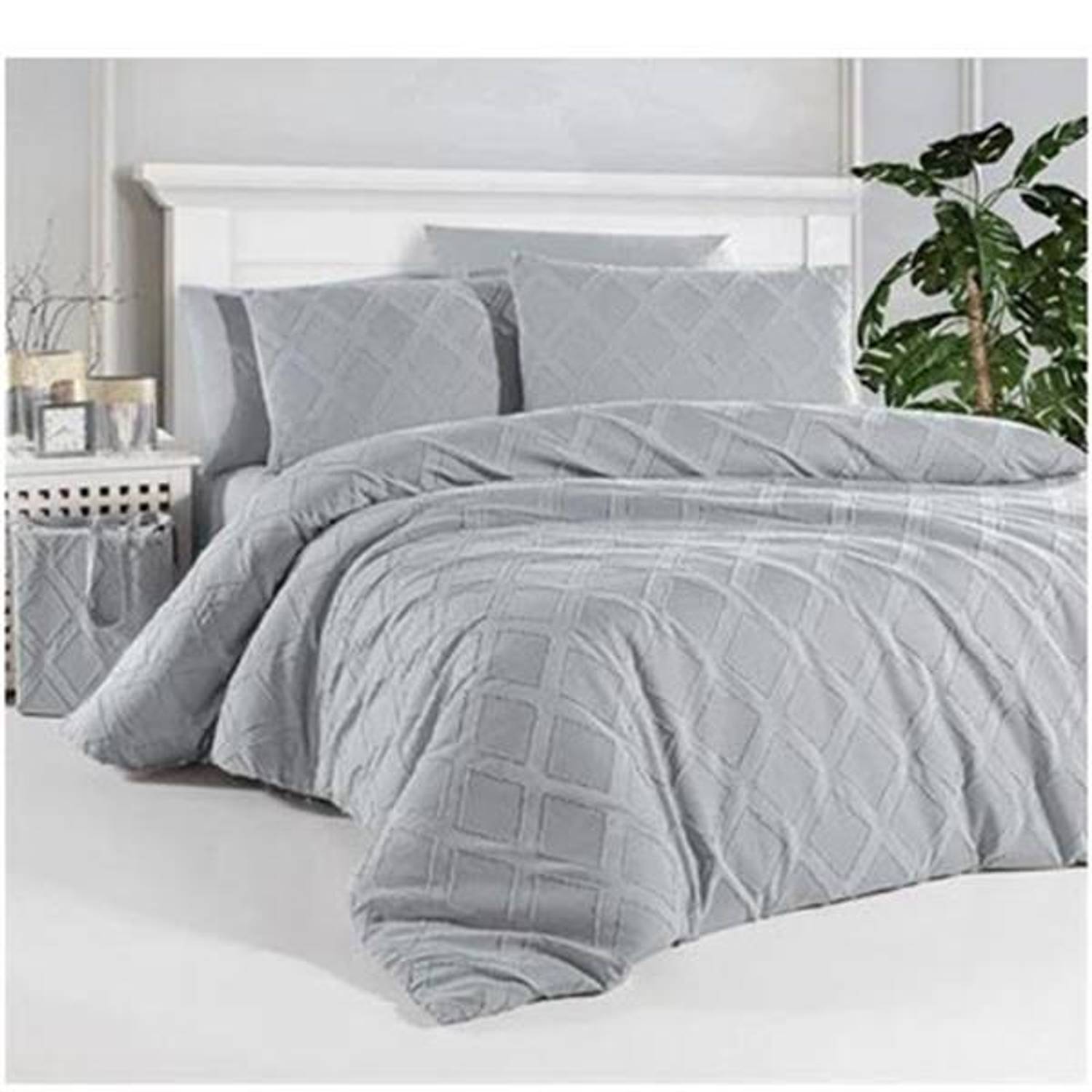 Комплект постельного белья для двуспальной кровати Nazik Home Arwen серый