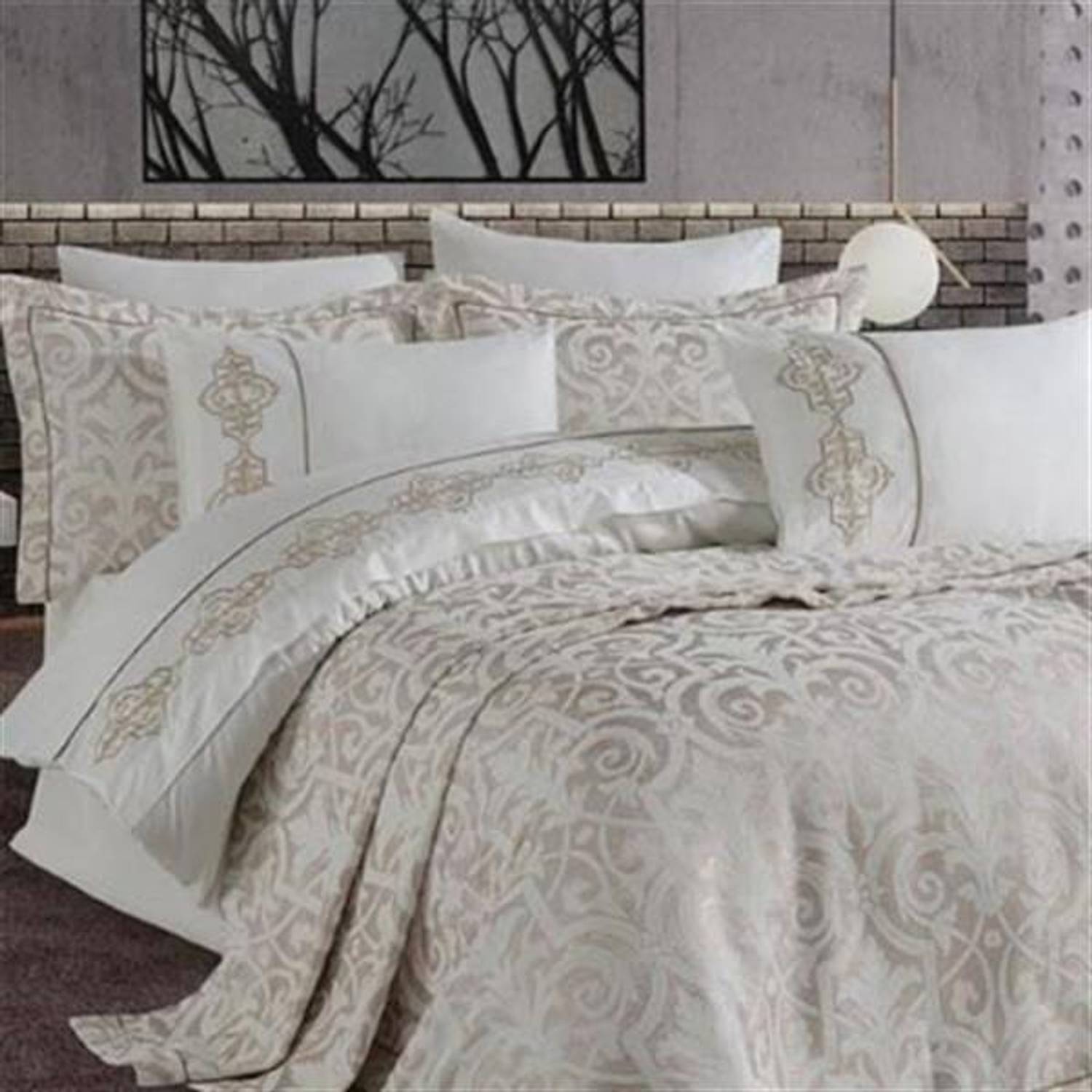 نازك هوم طقم غطاء لحاف مزدوج بيكيه أدونيا بيج