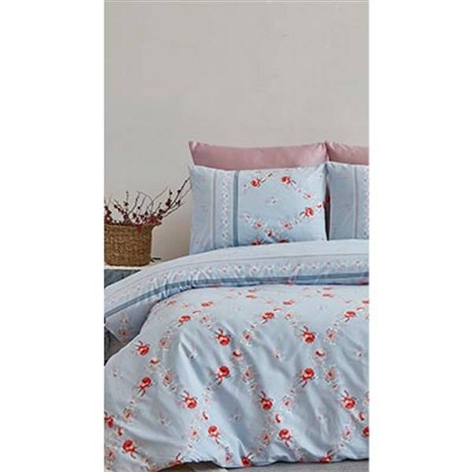 طقم غطاء لحاف مفرد قطن لايف سيينا أزرق