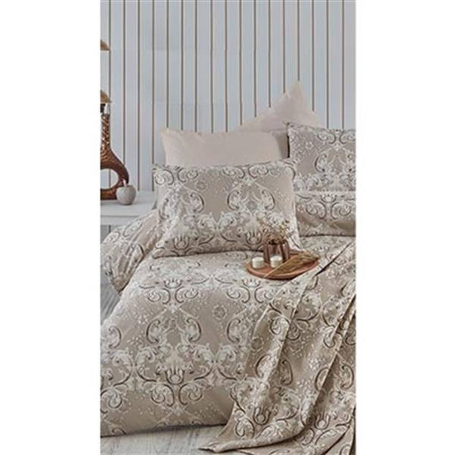 Cotton Life Double Printed Pique Set Marbell Brown