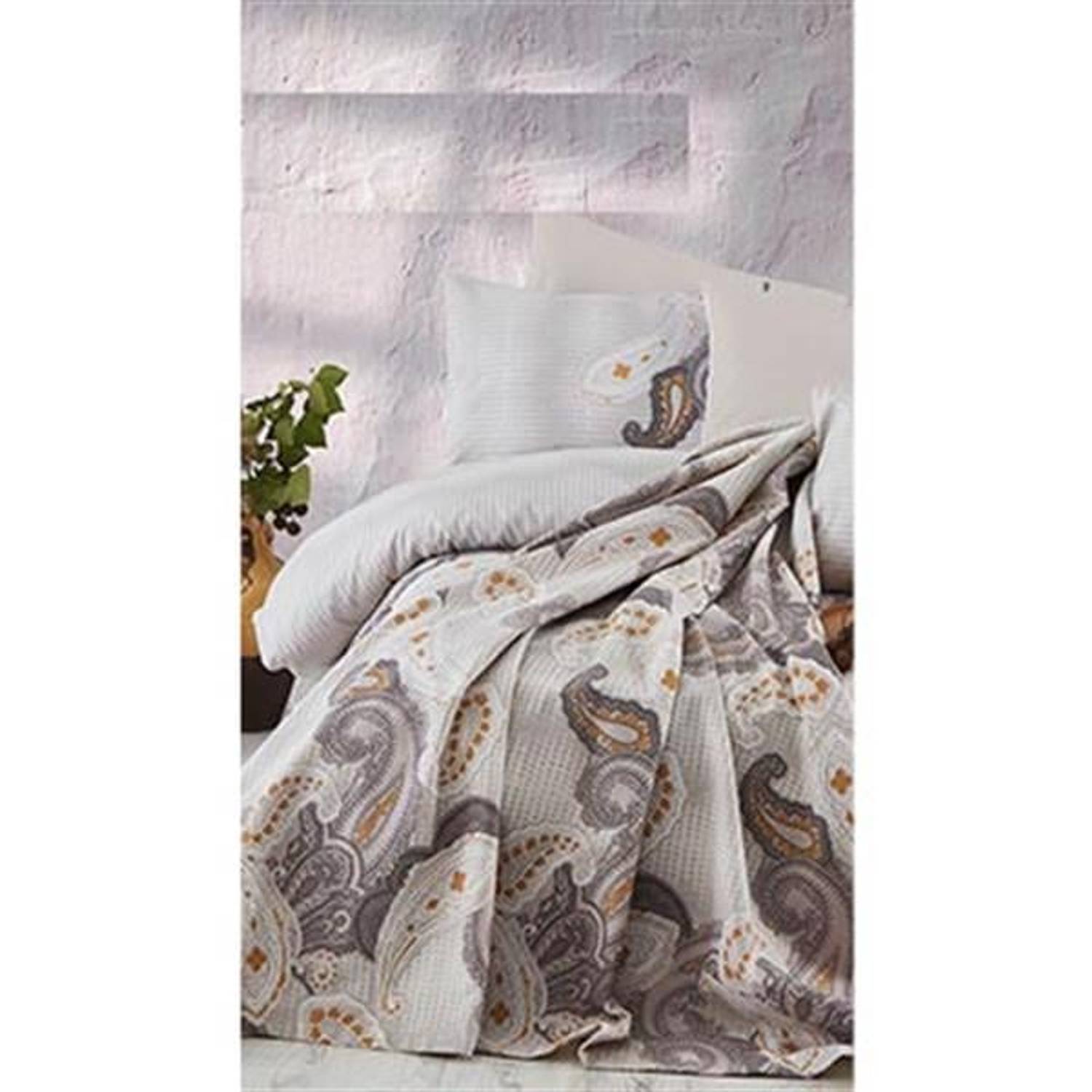 Cotton Life Double Printed Pique Set Antique Brown