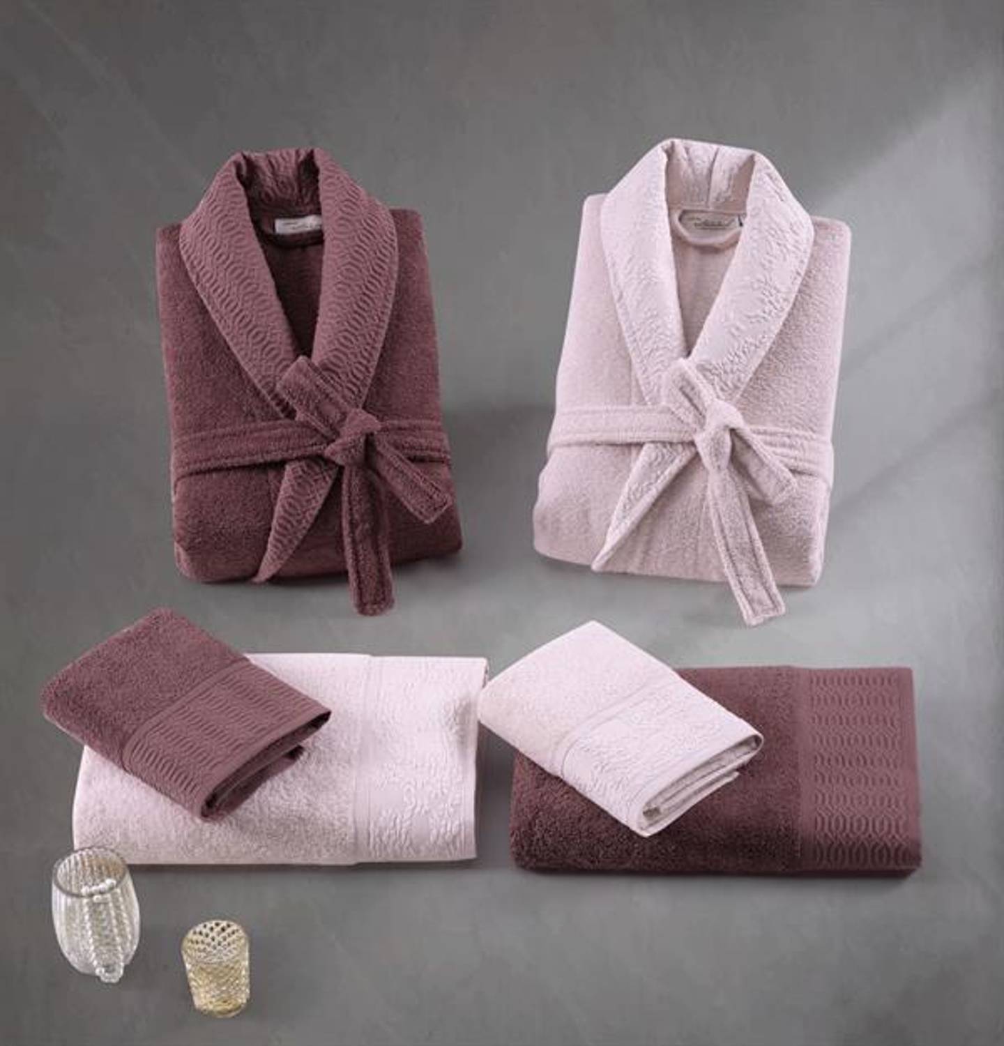 Набор для семьи İyi Geceler İstanbul Essence в цветах пудры и маддер