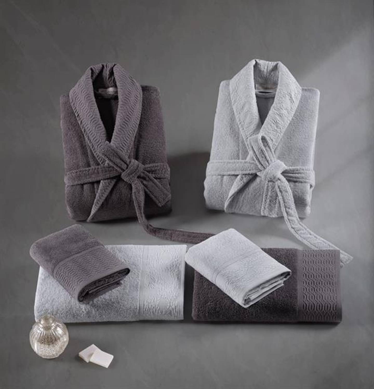 Набор для семьи "Спокойной ночи Стамбул" Essence, светло-серый-антрацитовый