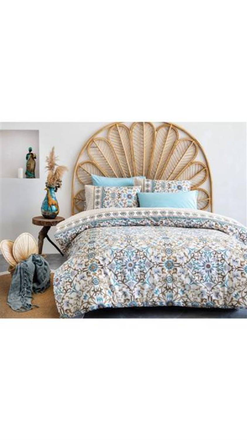 Good Night Istanbul Percale Double Duvet Cover Set Efsun Coffee