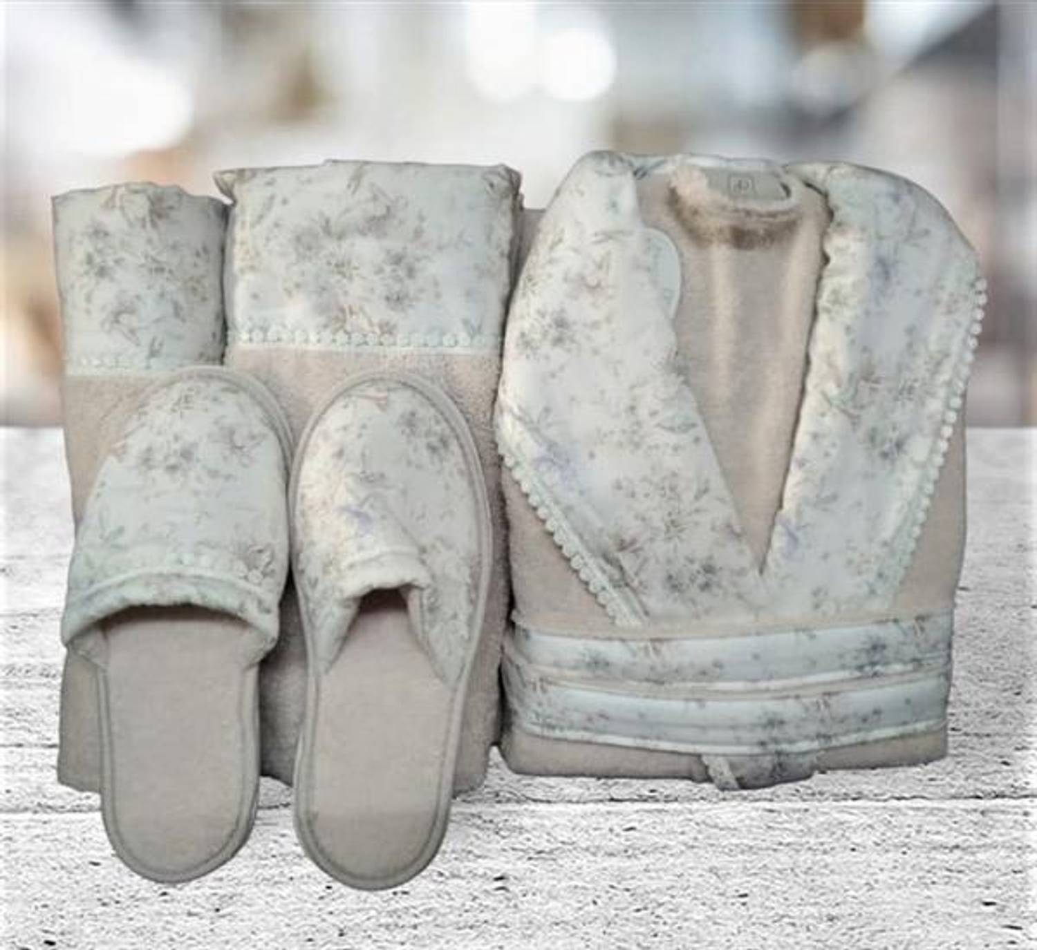 Pupilla Tek Kişilik Bornoz Set Lion Pudra