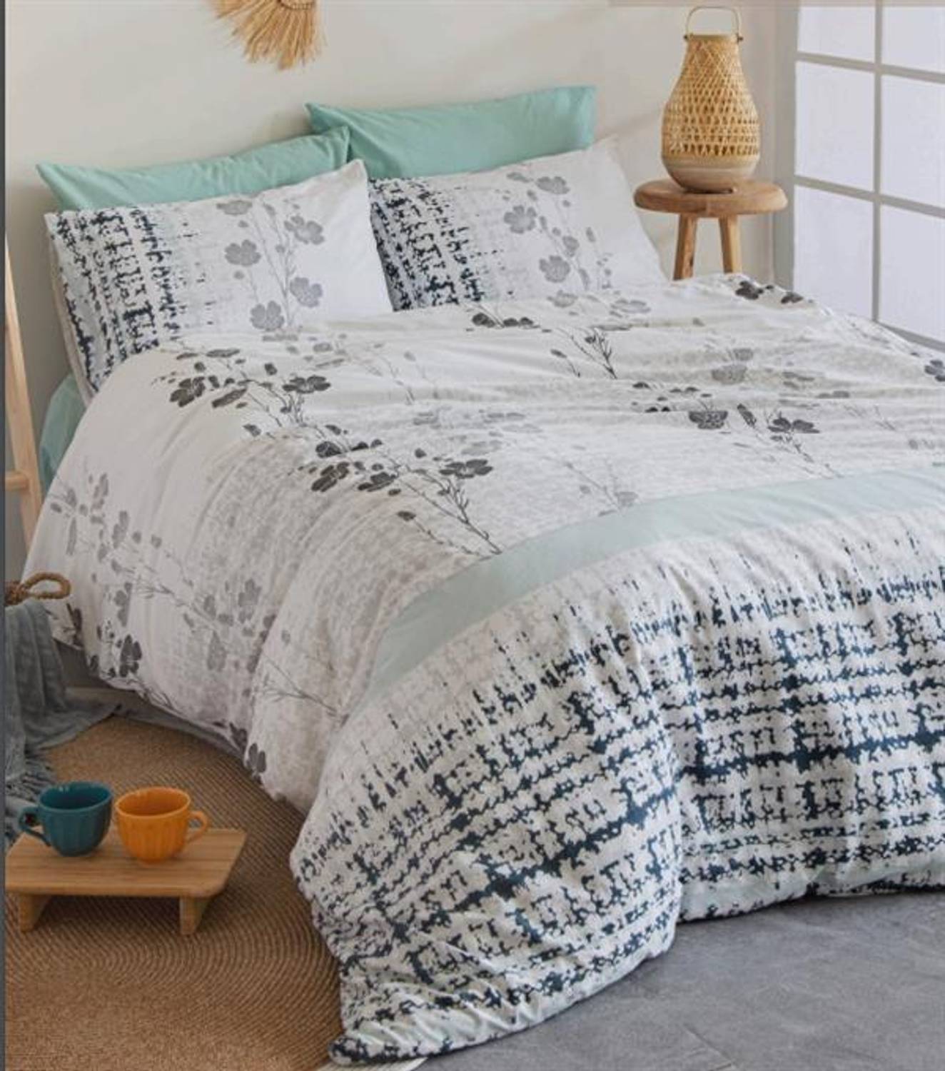 Good Night Istanbul Percale Double Duvet Cover Set Alia Gray