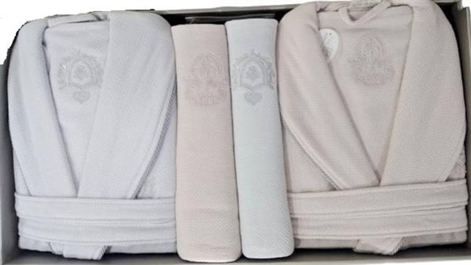 Набор халатов Pupilla Aile Bernini Пудровый-Светло-серый