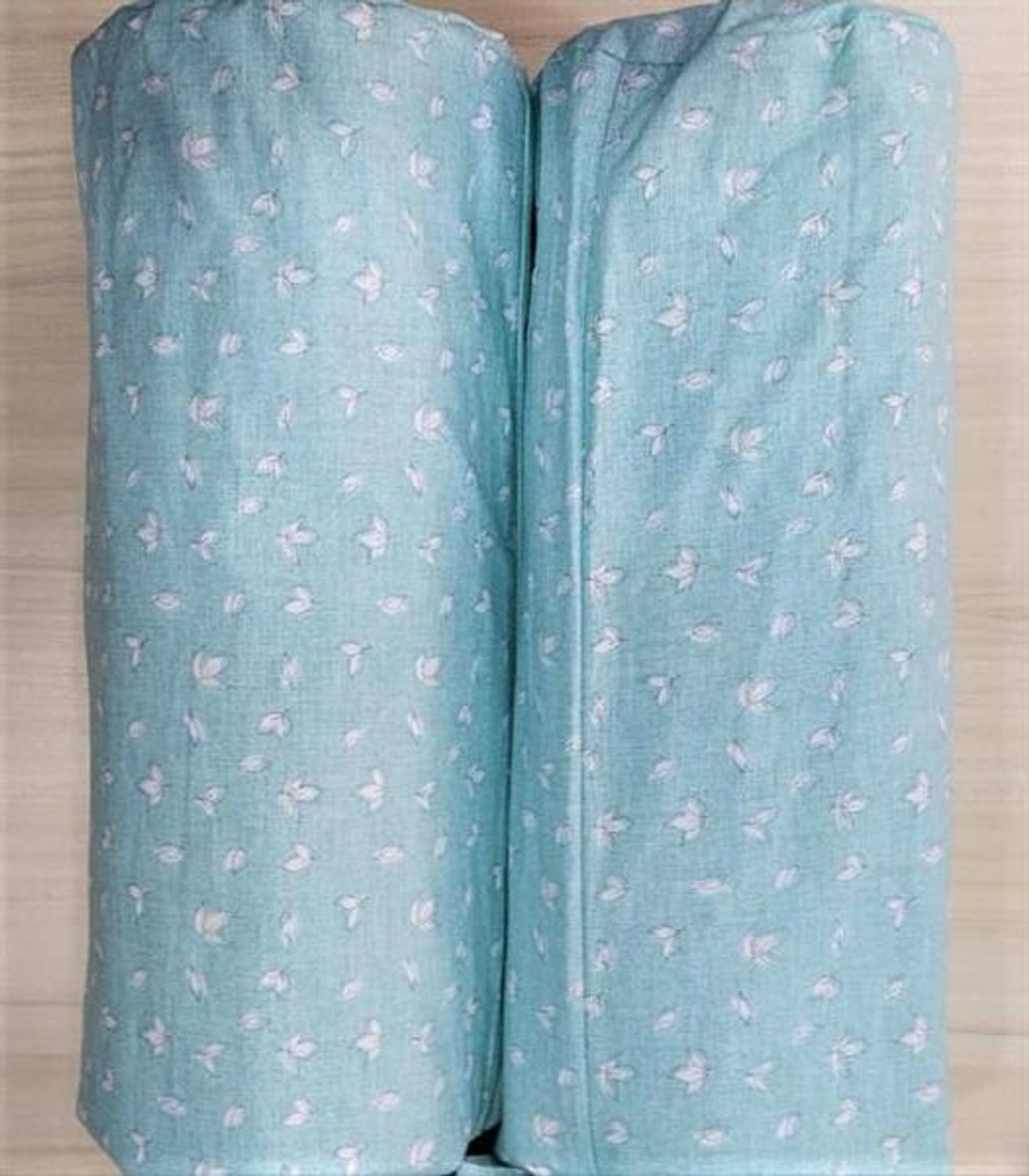 Комплект простыней на двуспальную кровать Bazaar Leva Mint с резинкой