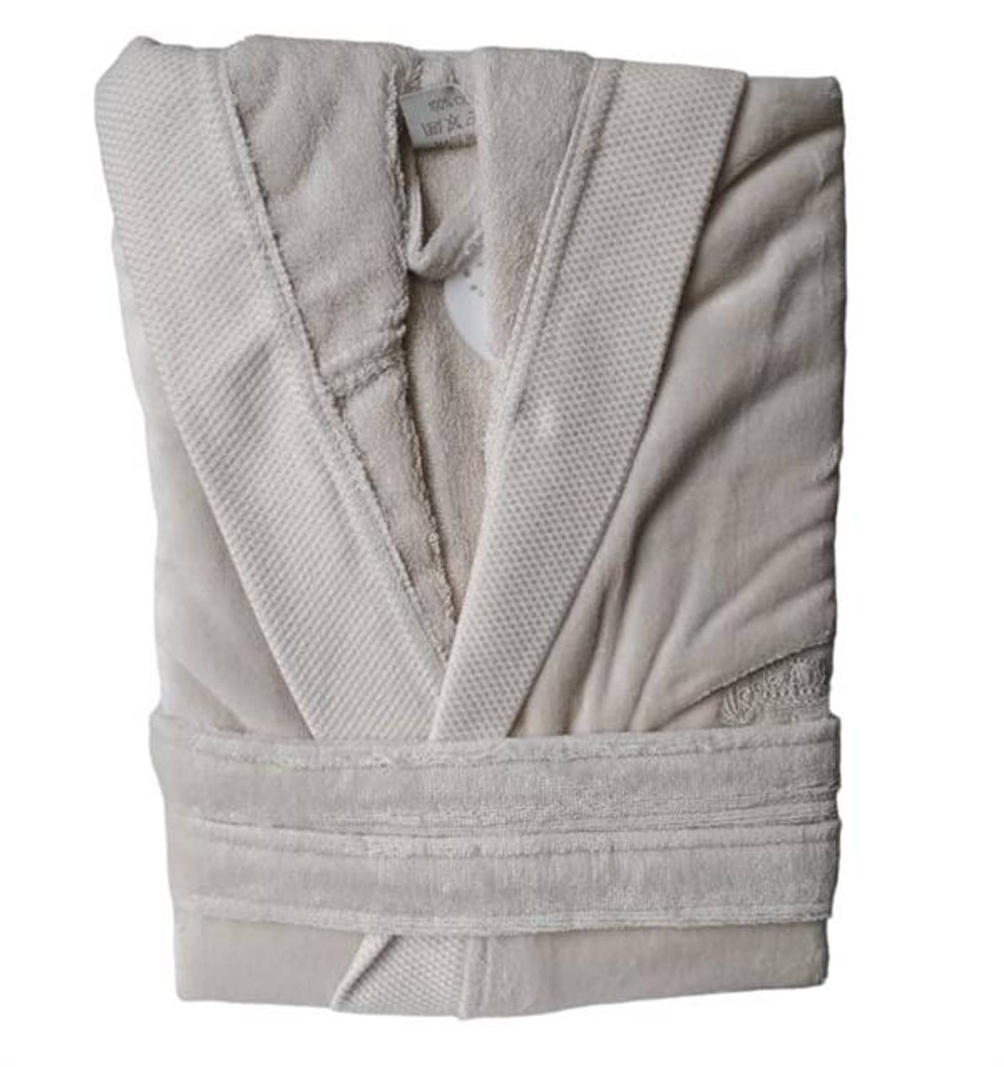 Pupilla Velvet Hooded Bathrobe Monaco Beige M