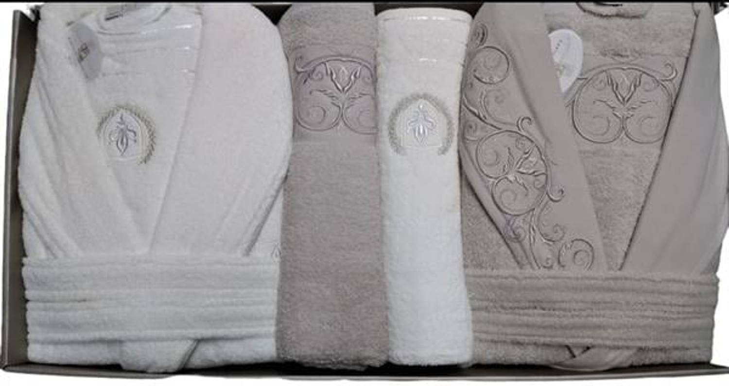 Pupilla Family Bathrobe Set Valentina Stone-Ecru