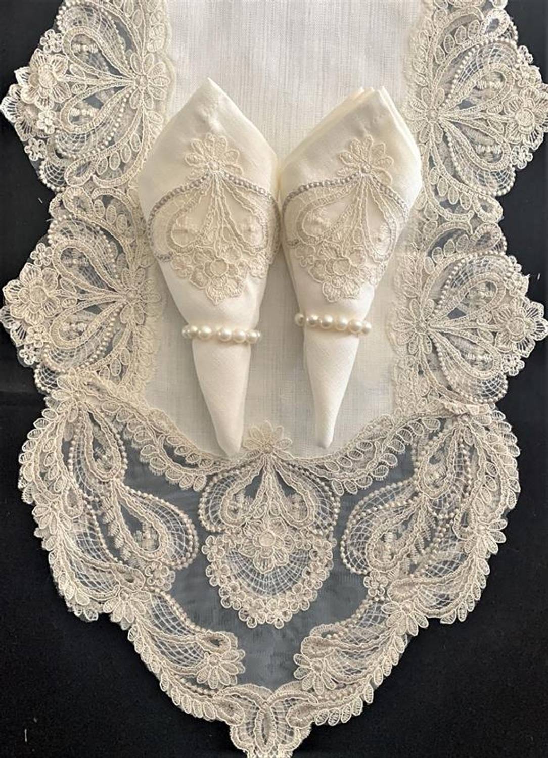 Turkisi Runner Table Set Firuze Cream