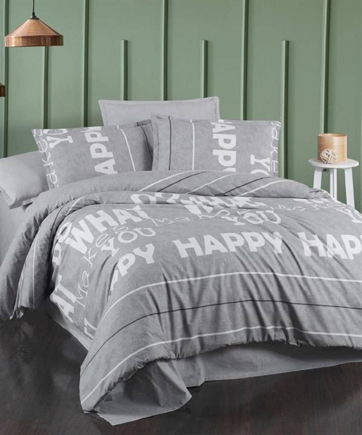 Комплект постельного белья для двуспальной кровати Sarev Ranforce Bazaar Verna серый