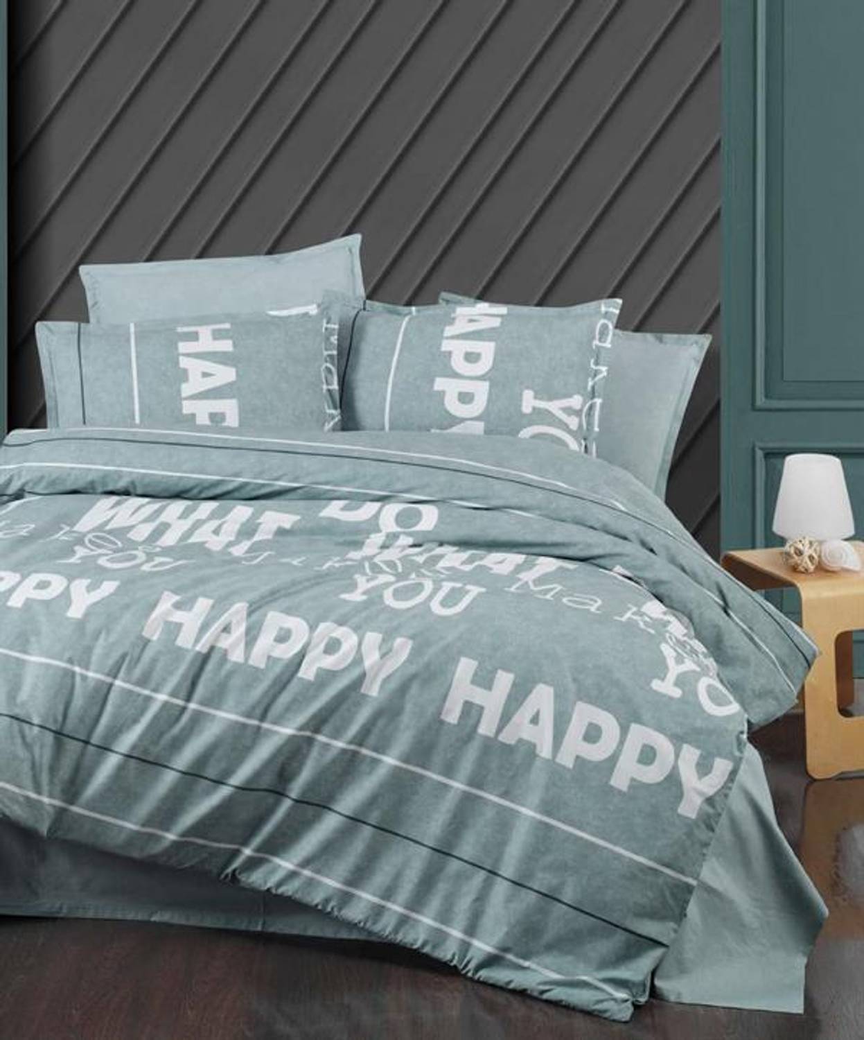 Комплект постельного белья двойного размера Sarev Ranforce Bazaar Verna в мятном цвете