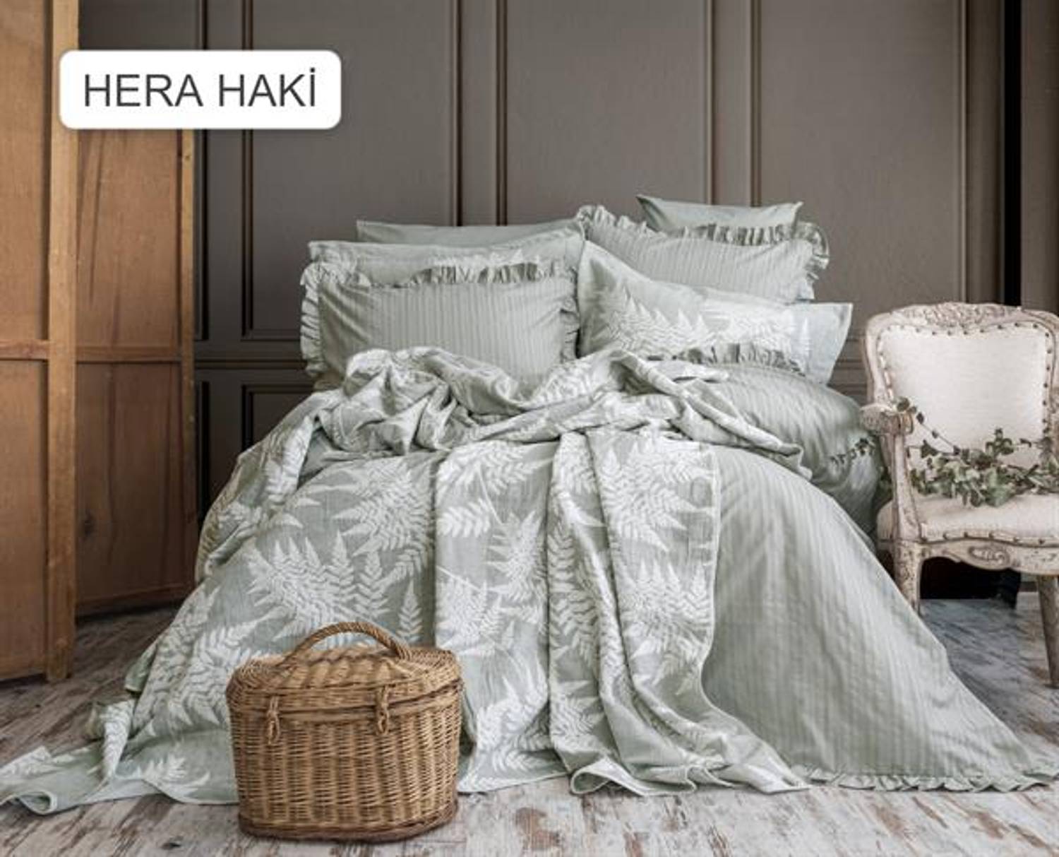 Pupilla Covered Duvet Cover Set Hera Khaki